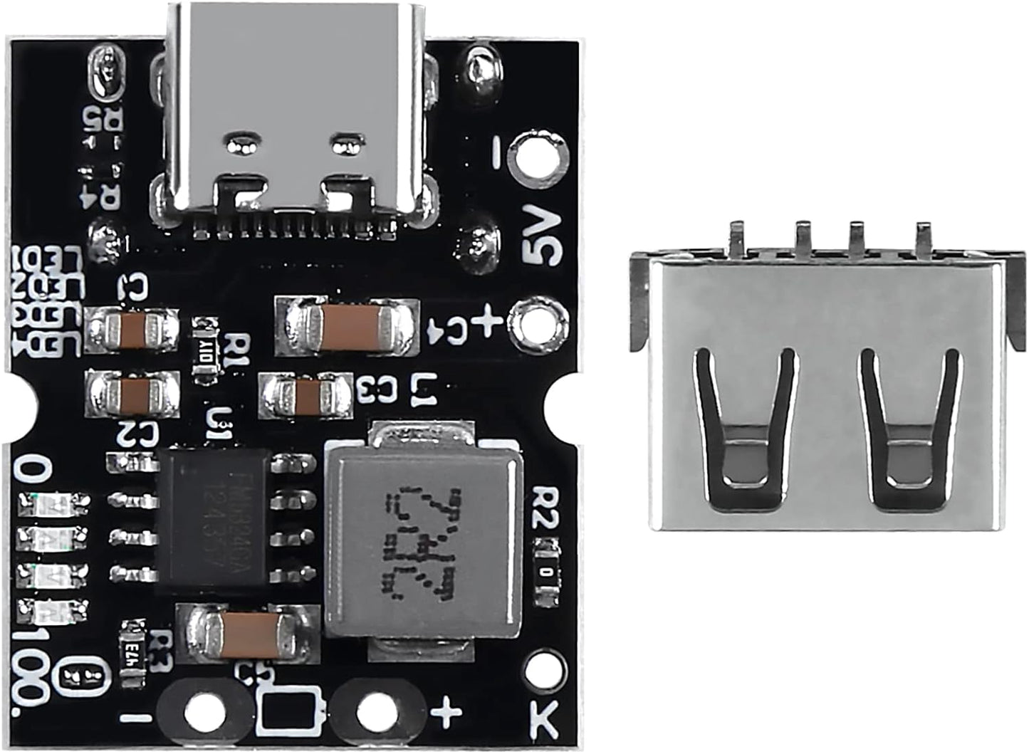 ATNSINC 12PCS 5V 2A Type-C USB Boost Converter Step-Up Power Module Mobile Power Bank Accessories with Protection LED