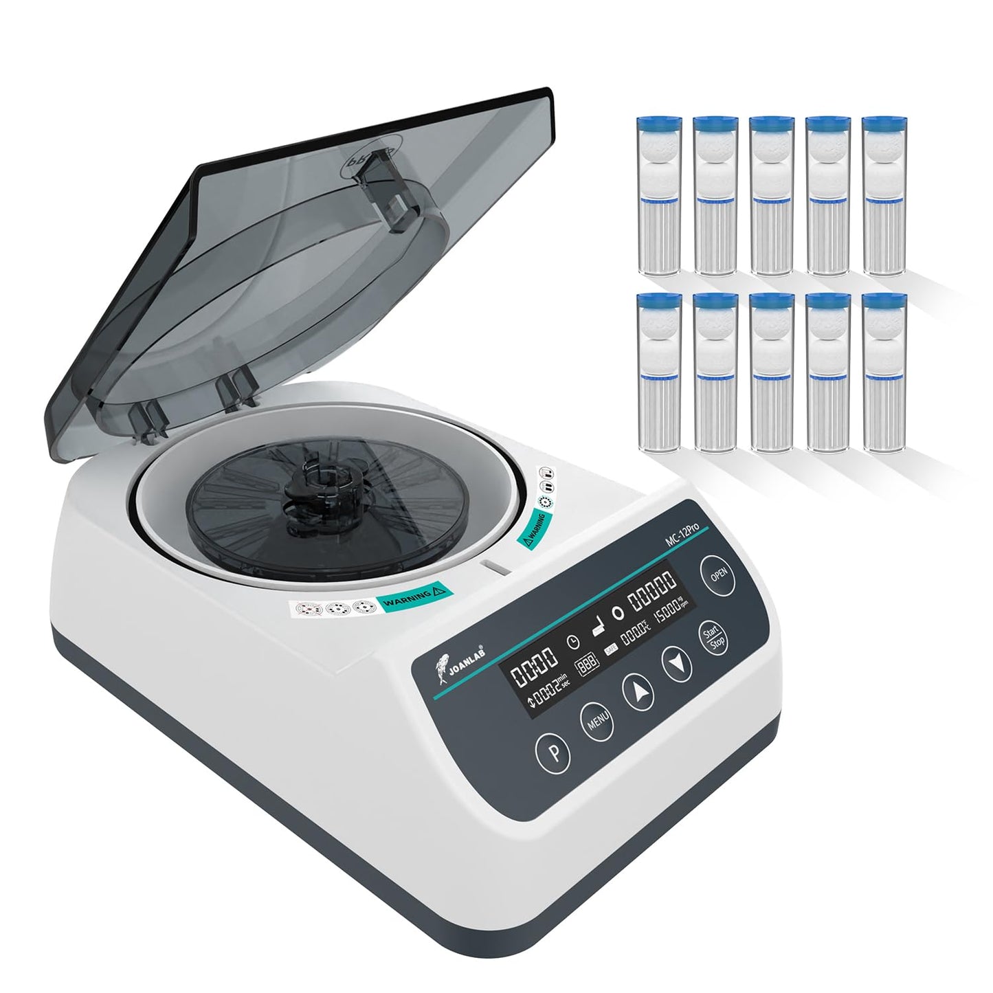 JOANLAB Digital 10000rpm Highspeed Micro Centrifuge Machine with 10 Pipes of 12x40mm Glass Tubes