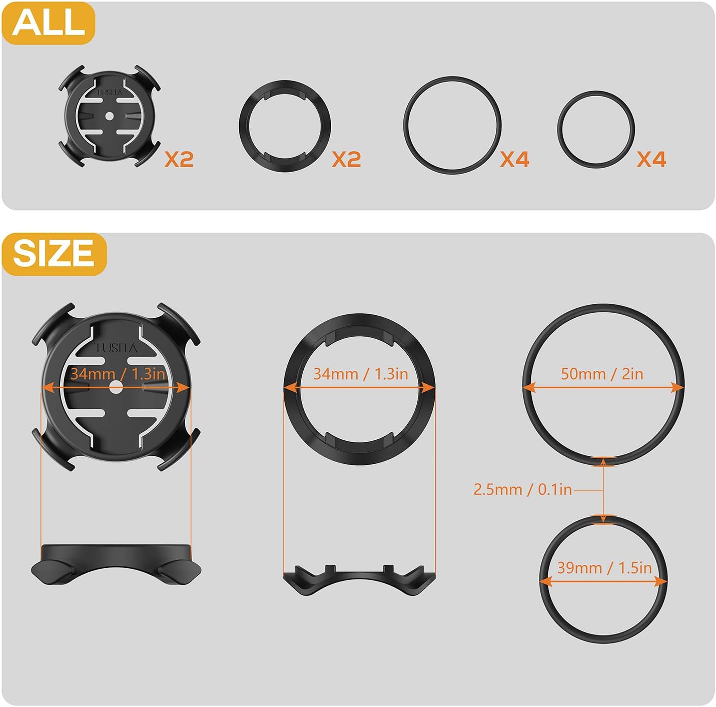 TUSITA Quarter-Turn Bike Mount Compatible with Garmin | XOSS G/G+ | iGPSPORT Bike GPS Computer