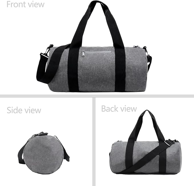 Small Gym Bag Duffel Bag for Women Men Fitness Sports Bag Workout Adjustable Detachable Shoulder Strap Lightweight Carry on Travel Duffle Bag