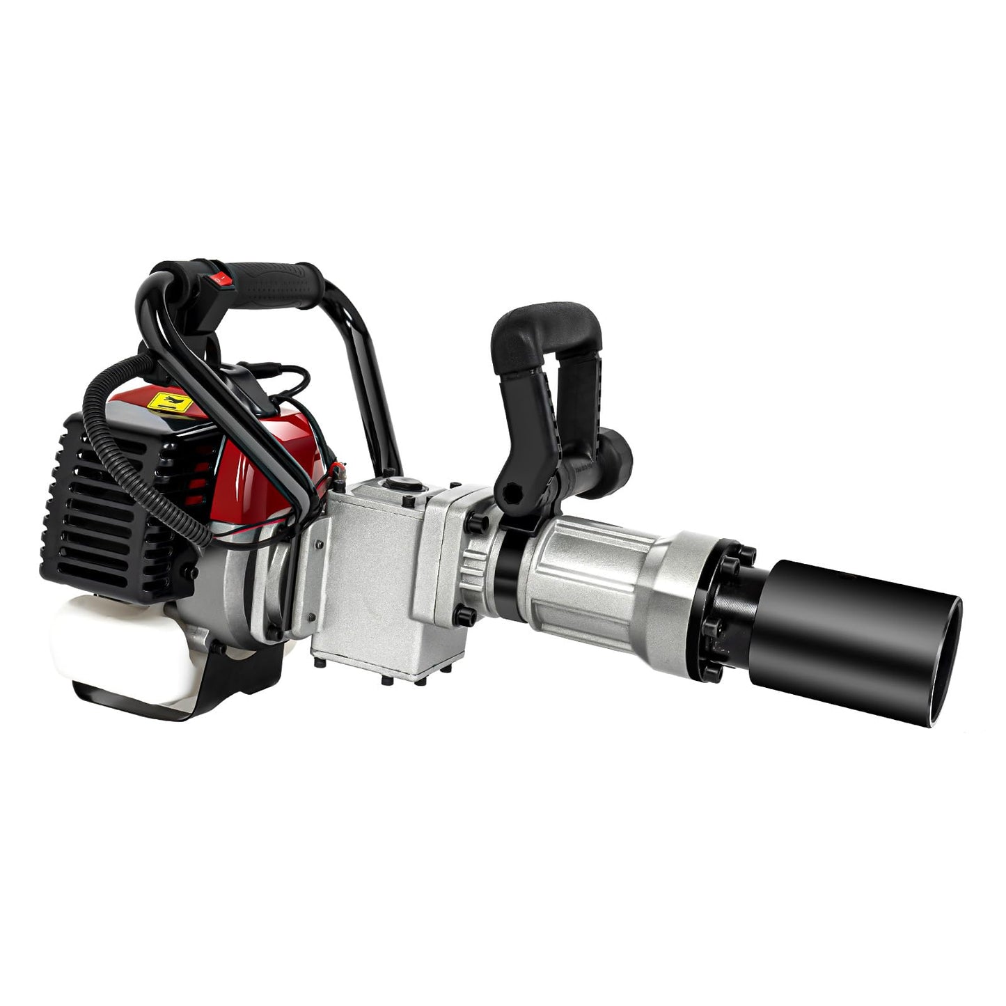 Gas Powered T Post Driver 2 Stroke 32.6CC 1.2HP Gas Post Pounder Pile Driver Heavy Duty Single Cylinder Air Cooled Fence Post Driver Hammer with 2 Piling Heads
