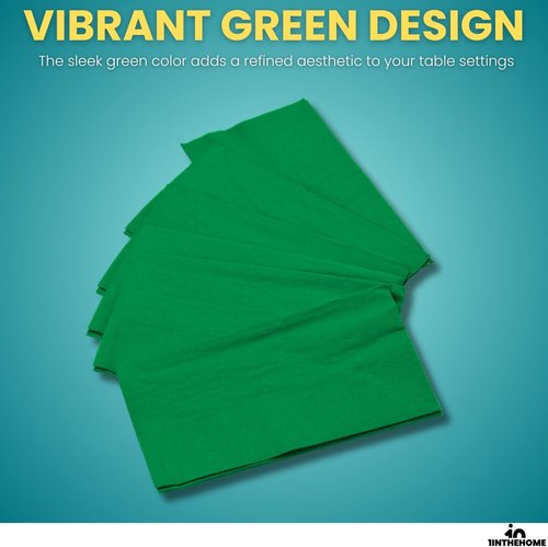Green Dinner Napkins | Disposable 2-Ply Paper Napkins - 15" x 17", 250 Count Pack