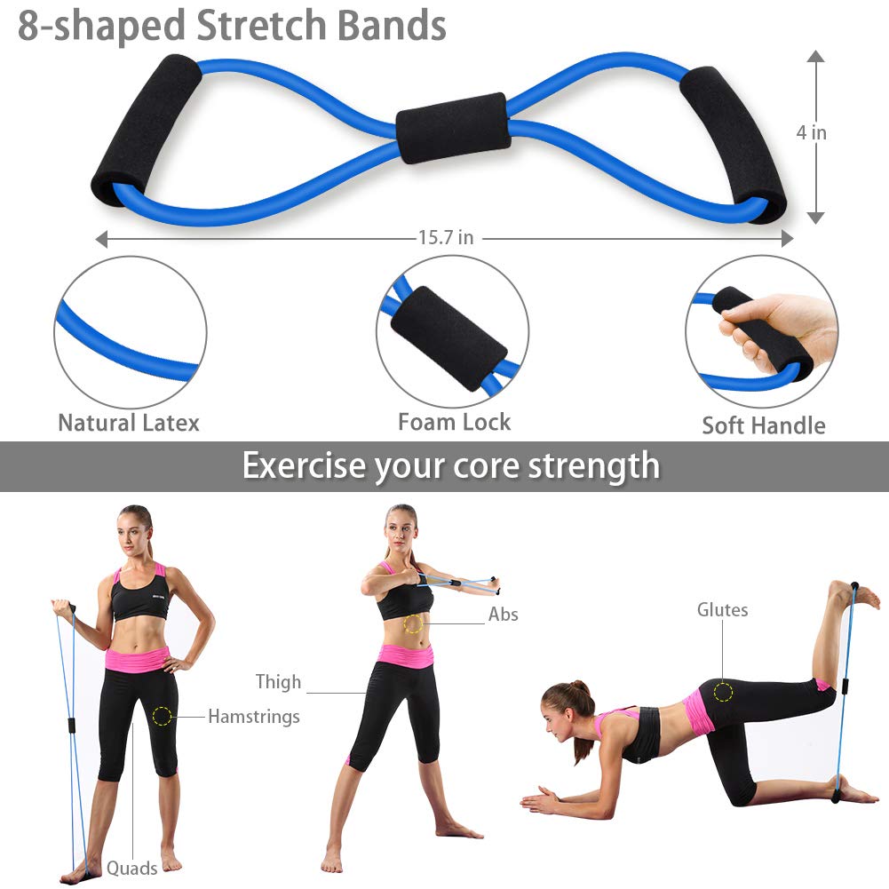 Ab Roller Wheel, 10-In-1 Ab Exercise Wheels Kit with Resistance Bands, Knee Mat, Jump Rope, Push-Up Bar - Home Gym Equipment for Men Women Core Strength & Abdominal Exercise (Black)