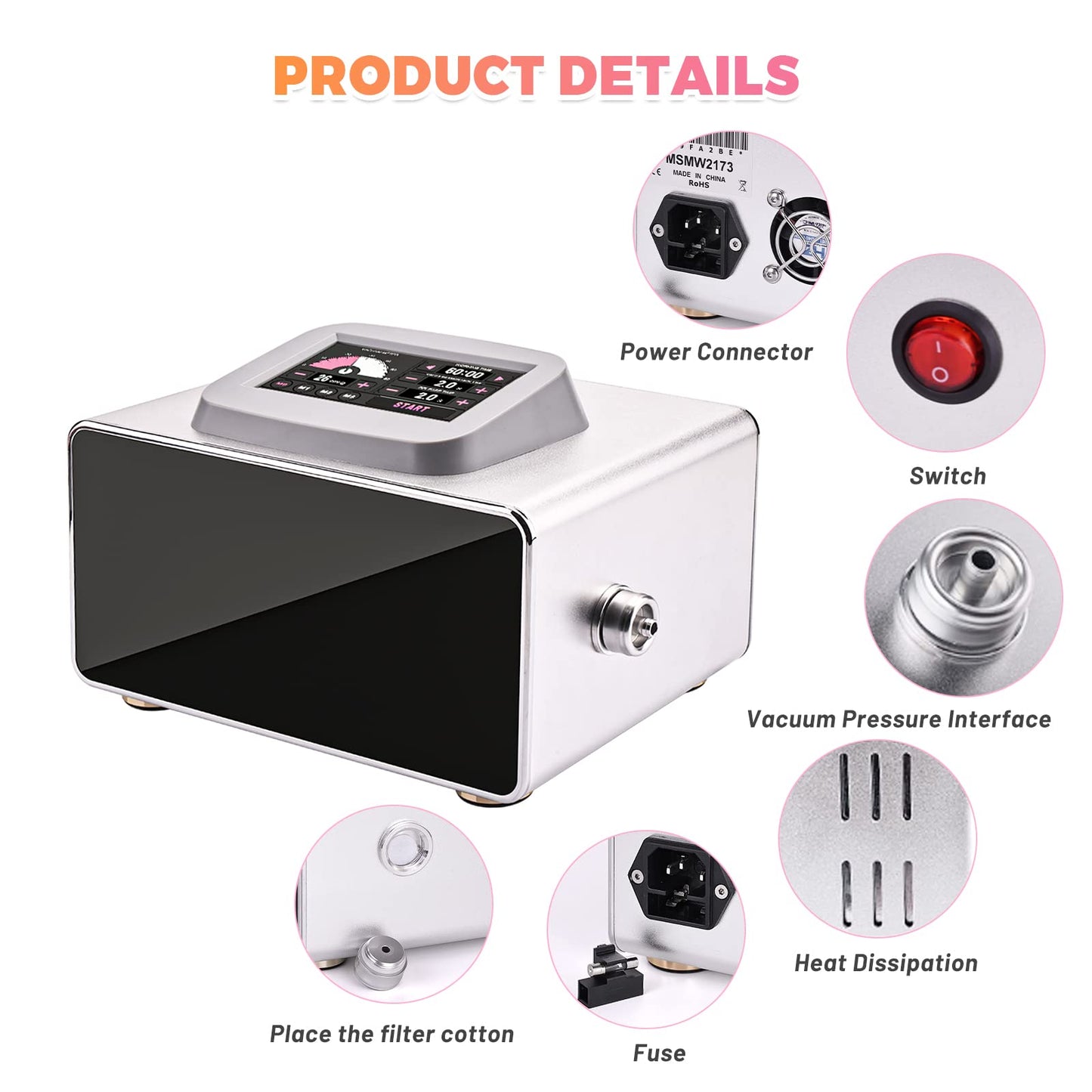 Meifuly Vacuum Therapy Machine, Electric Cupping Sets with 24 Cups(Include 1500, 1800, 2100ML Large Cups) and 3 Gua Sha Head for Salon SPA, Body, Back, Facial Cupping Massager