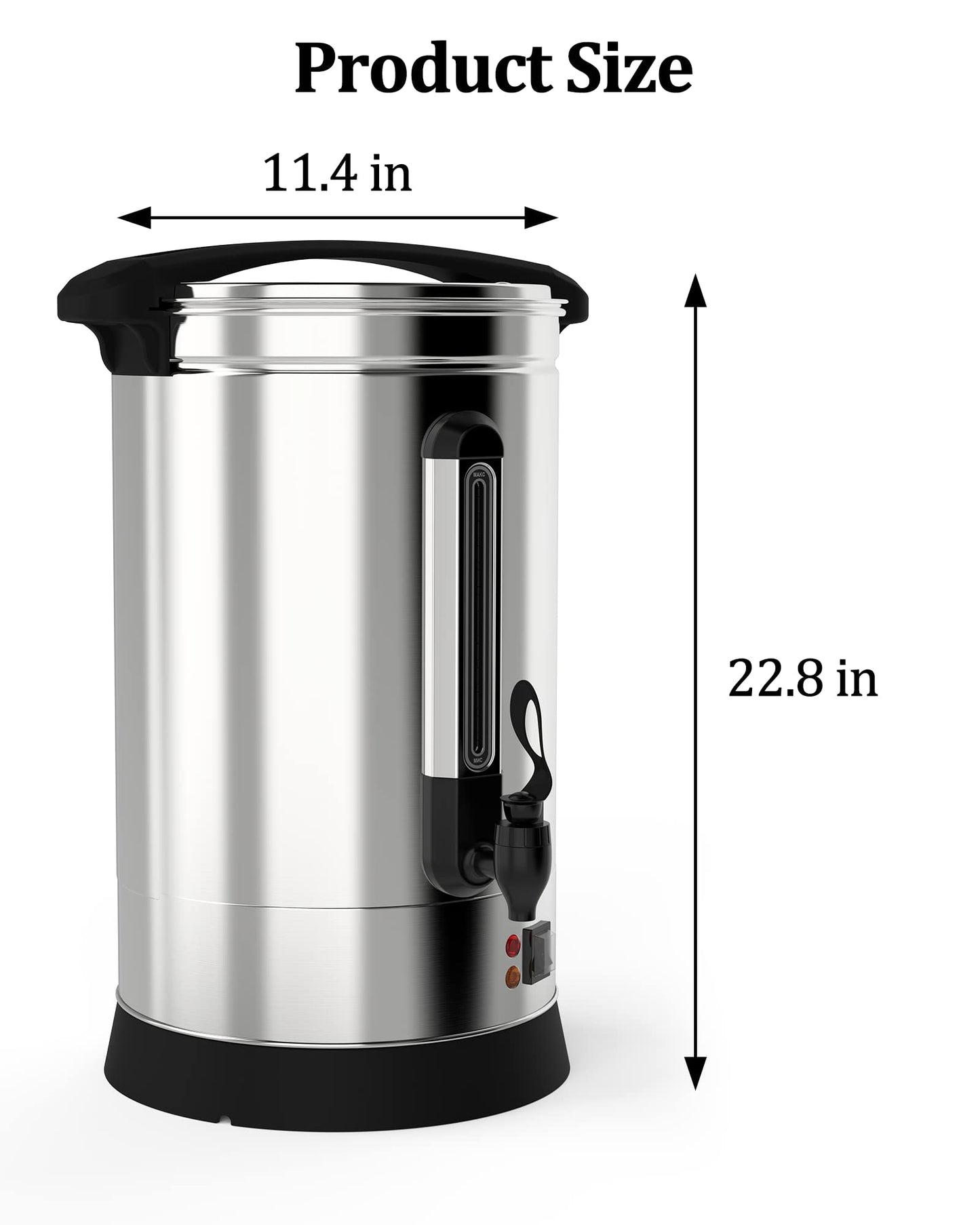 DEXSO 120 Cup 18L Commercial Coffee Urn,[Rapid Extraction] [304 Stainless Steel Suitable for Food] Hot Beverage Dispenser, [Easy Clean-up] Hot Water Urn for Churches, Meeting Rooms, Lounges