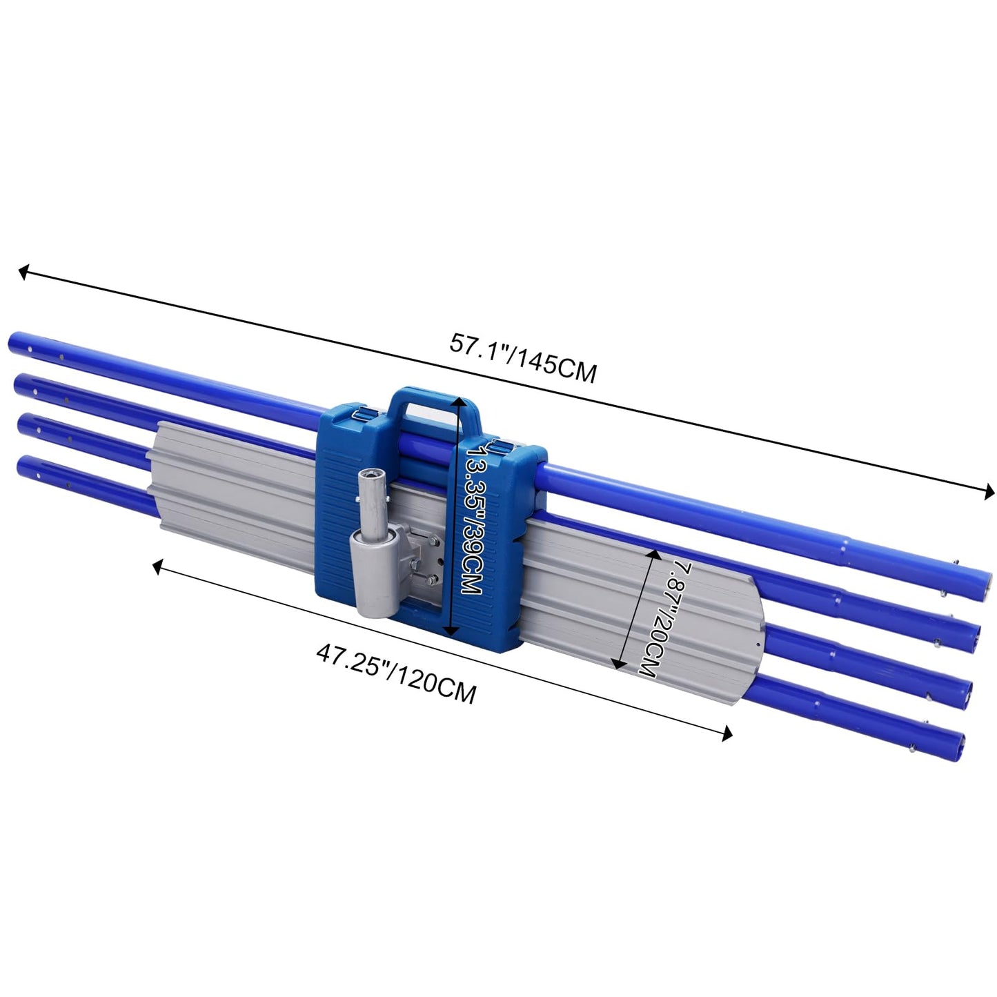 Bull Float Aluminum Magnesium Alloy Concrete Float 48"x8" Round End Board Kit trowel Tool Cement Tools Float Bracket Concrete Tools Finishing With 57" Handle x4 Carrying Plastic Tool Box VOYAR
