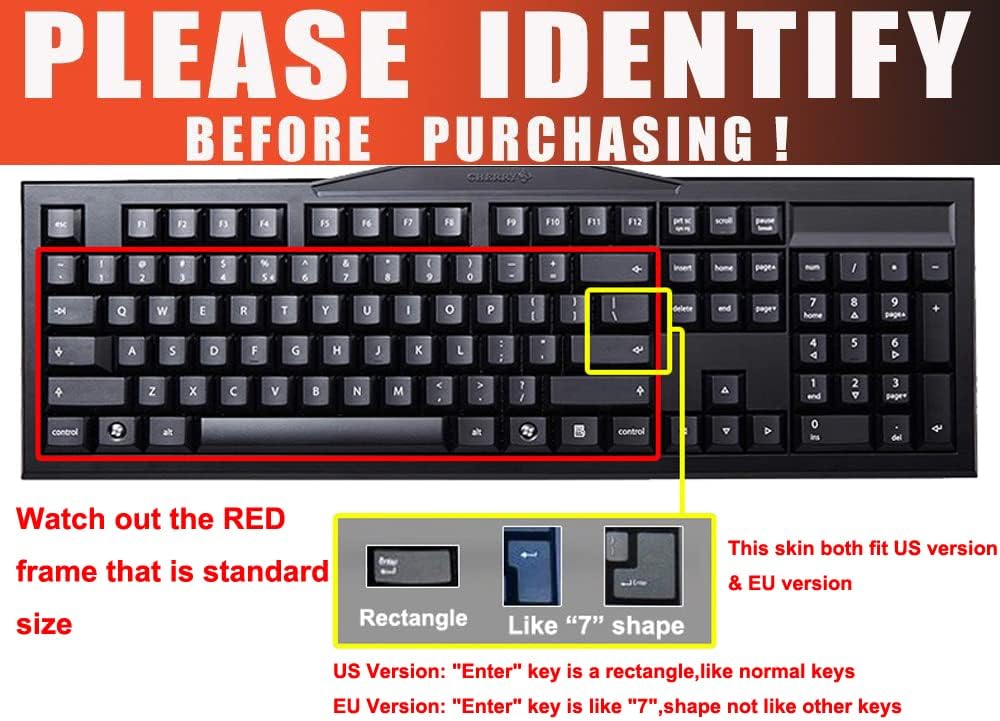 CaseBuy 104/107 Clear Desktop Computer Keyboard Cover Skin for PC Keys Standard Keyboard, Anti Dust Waterproof Keyboard