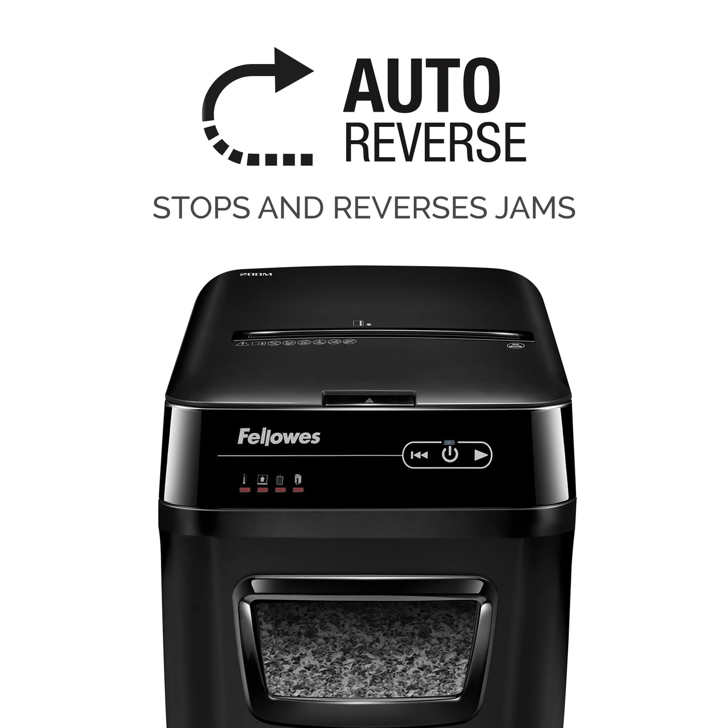 Fellowes AutoMax 200M Micro-Cut Auto Feed 2-in-1 Office Shredder with Auto Feed 200-Sheet Capacity (4656201)
