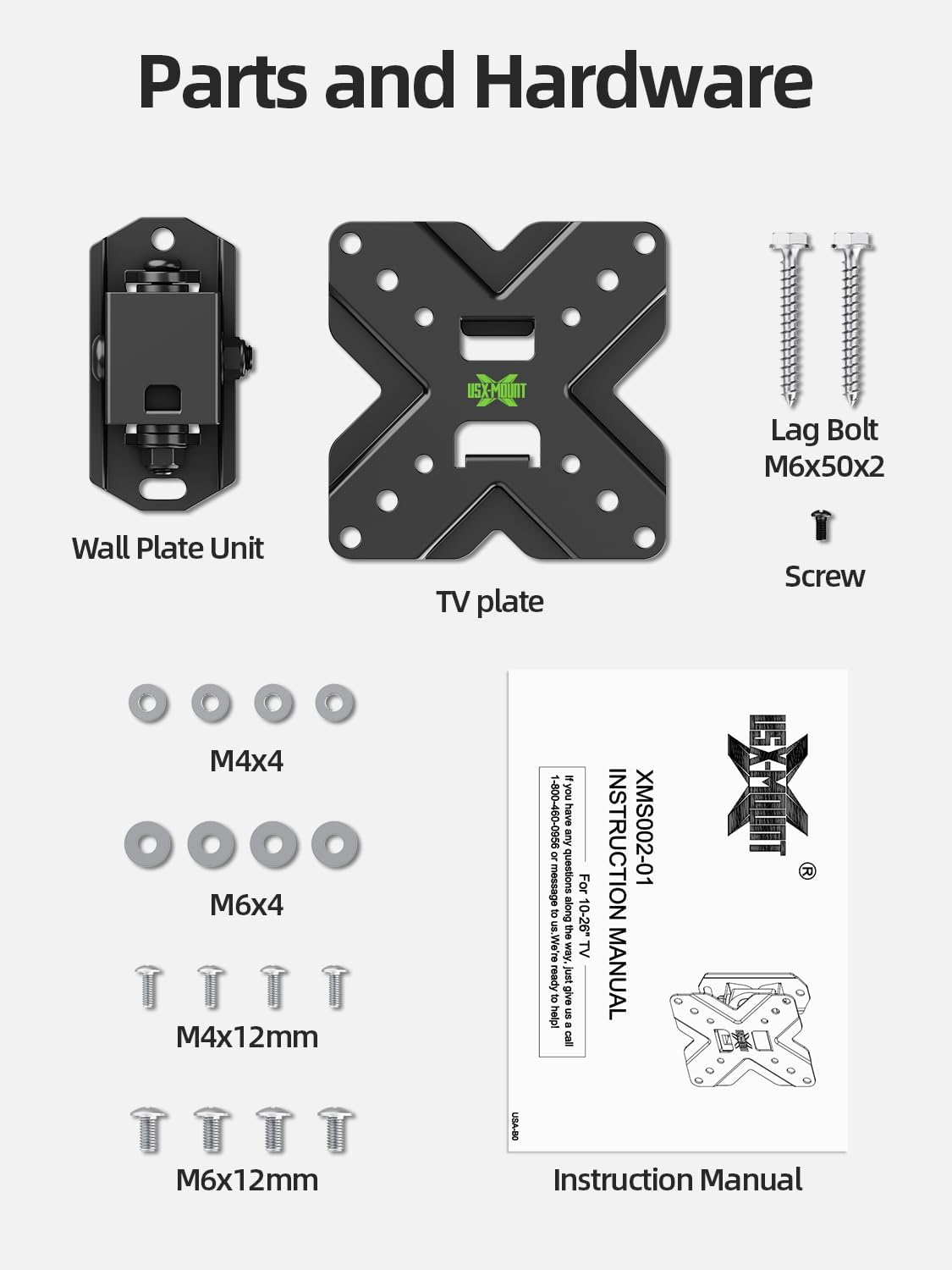 USX MOUNT Small TV Wall Mount Bracket - Swivel & Tilt VESA Mount for 10-32 Inch LED/OLED TVs | 22lb Capacity