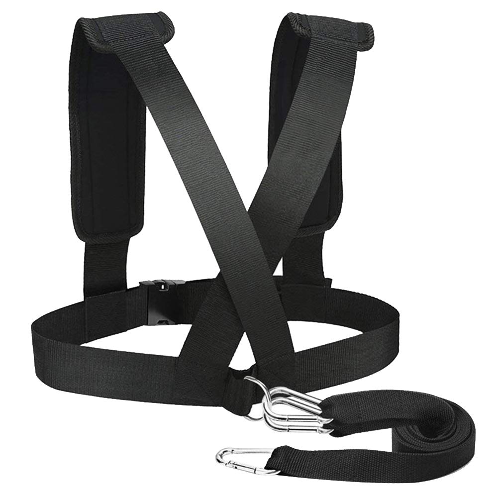 Weight Bearing Shoulder Strap, Resistance Bands Fitness Elastic Loop | Adjustable Padded Harness for Sled Tire Pulling, Resistance Training Workout