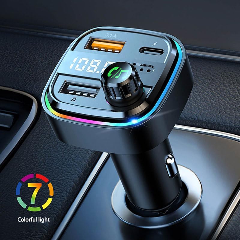 Ti Cow Mp3 New Multi-Functional Vehicle-Mounted Bluetooth Player Car FM Transmitter Hands-Free Calling PD Fast Charger