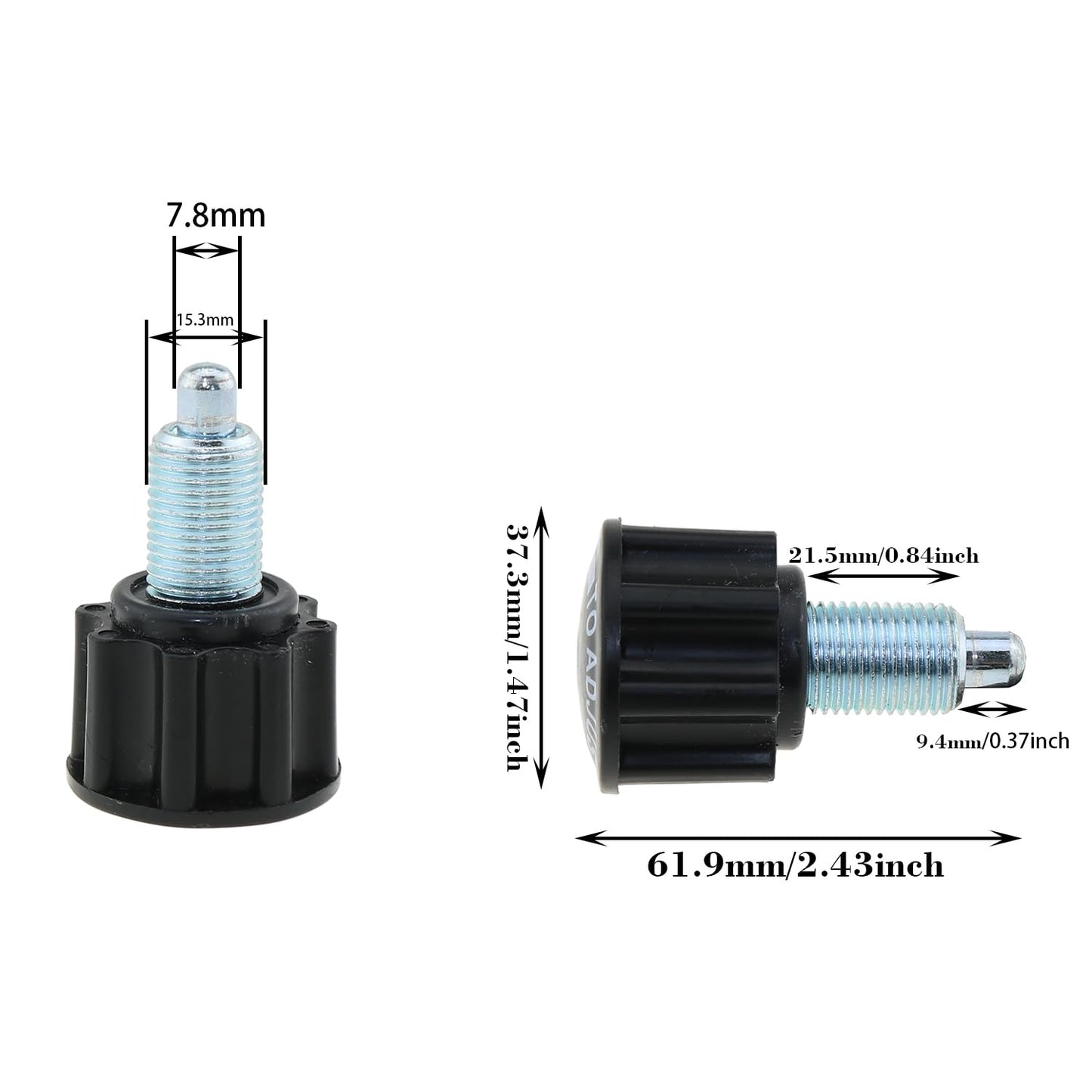 DGZZI 2PCS Fitness Equipment Spring Knob Pop Pin M16 Plum Pull Pin Adjusting Pin Knob Suitable for Exercise Bike and Fitness Equipment