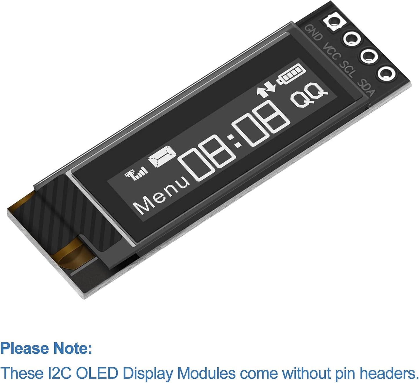 MakerFocus 2pcs 0.91 Inch I2C 128 32 SSD1306 Pi/ESP32 IIC OLED Display Module x Pixel Driver Self-Luminous Display