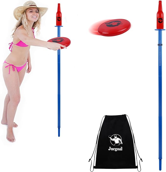 Juegoal Outdoor Flying Disc Game Set, Yard Games Bottle Drop Frisbee Set, Outside Fun Disc Toss Game for Beach Lawn Backyard Park Camping