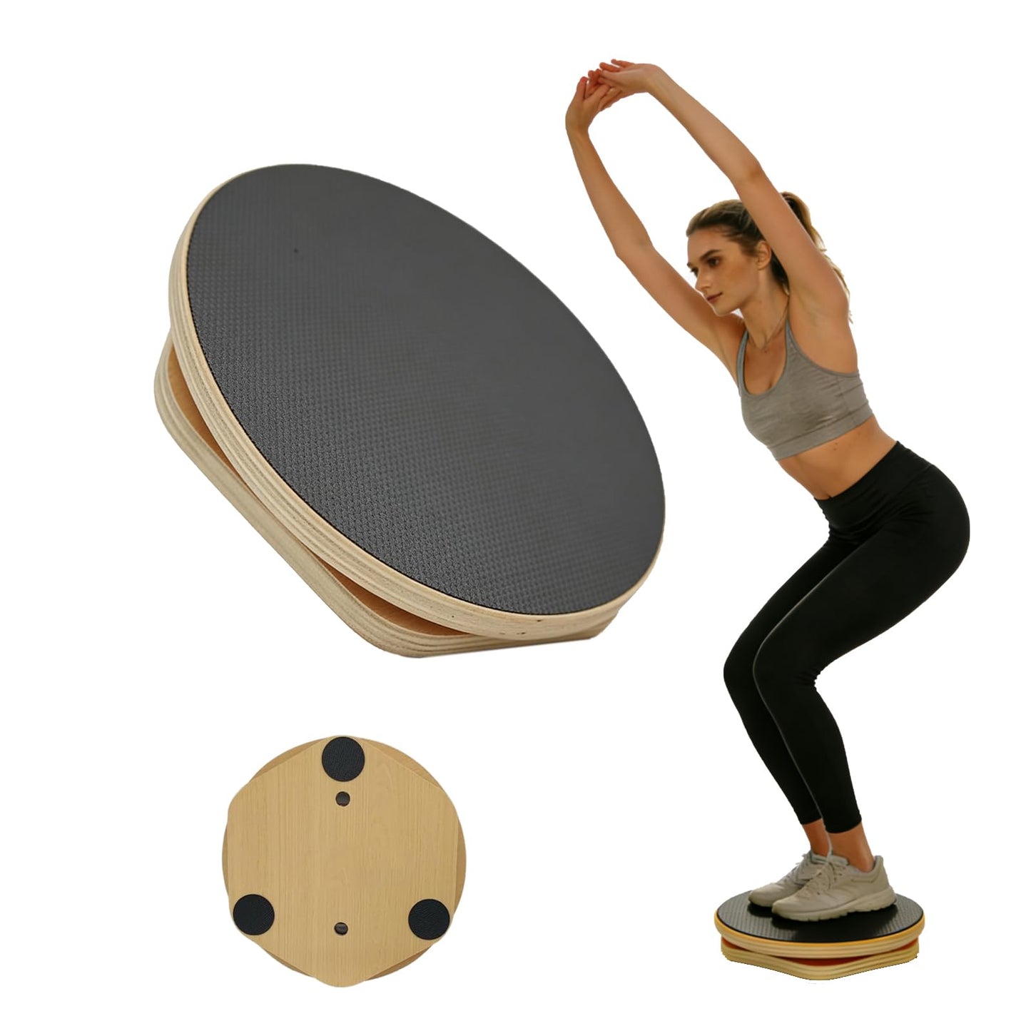 Mirotuz Ab Twister Board for Exercise,12 inch Waist Twisting Disc,Wood Waist Twisting Disc,Full Body Toning Workout,for Slimming and Strengthening Abdominal & Stomach Exercise Equipment