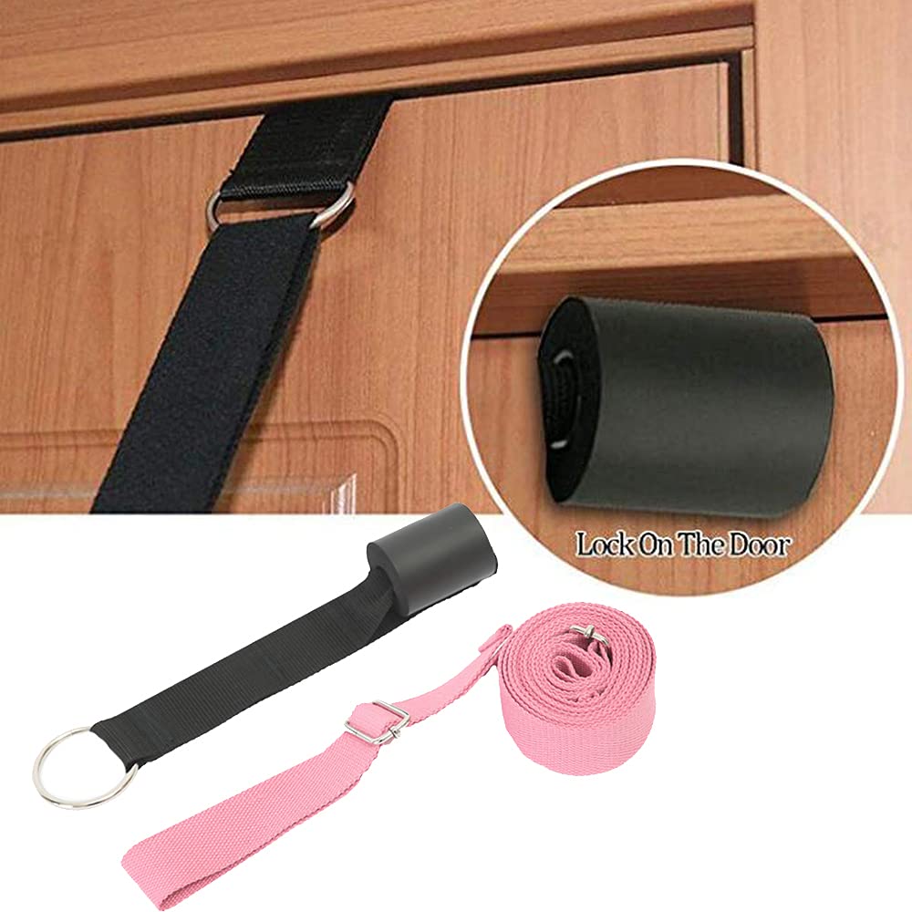 Door Leg Stretcher, Door Flexibility & Stretching Leg Strap - Great for Ballet Cheer Dance Gymnastics or Any Sport Leg Stretcher Door Flexibility Trainer Premium Stretching Equipment (pink)