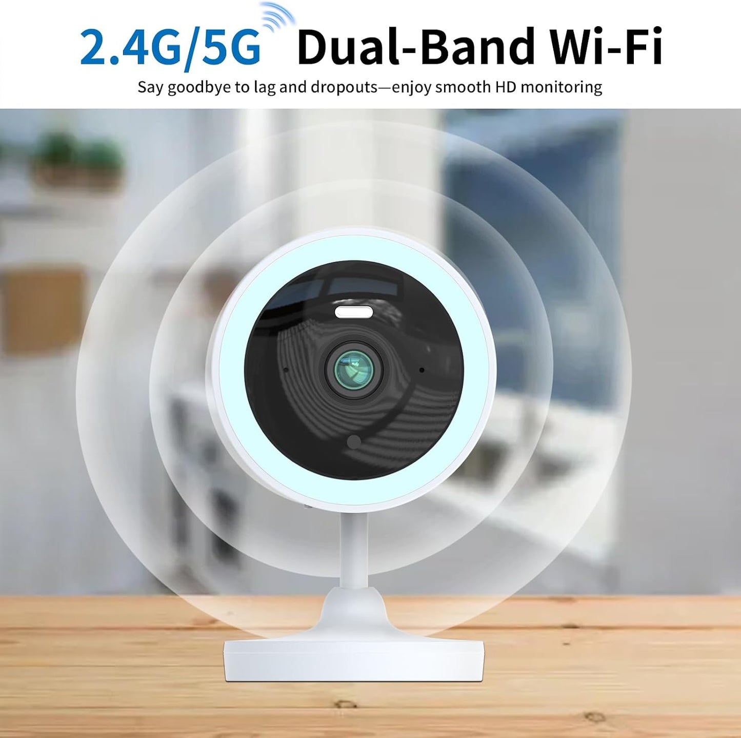 LUMAISLE 2K 3MP 2-Way 2.4G 5G Indoor Security Camera for Baby Monitor, Dog Camera AI Motion Detection, Audio Siren
