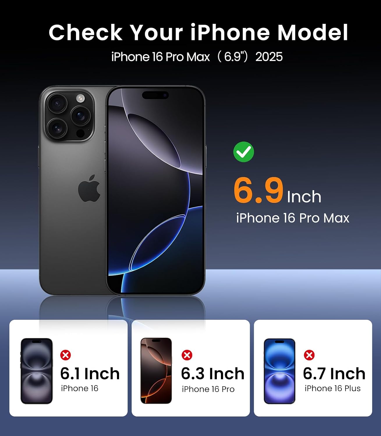 4 Pack 16 2-Pack Protector[99.99%HD Clear][9H Touch][Anti-fingerprint],4+2 iGluz for iPhone Pro Max Screen Protector