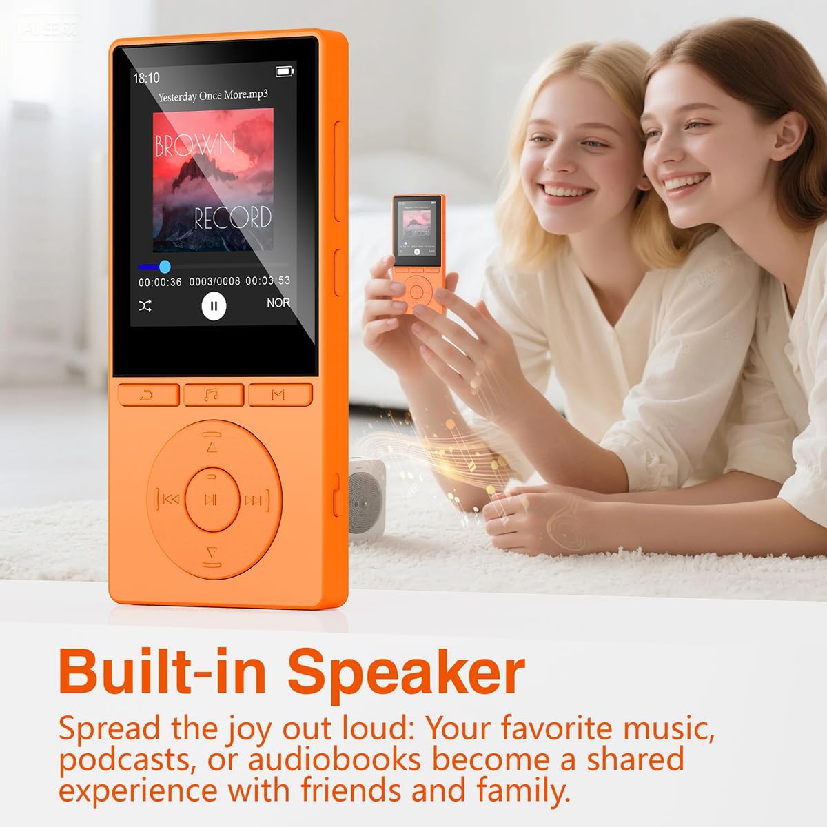 Aiandcc 64GB MP3 5.3, 2.4", MP3 128GB, Player with Bluetooth Color Screen Music Player with HiFi Sound, Players Built