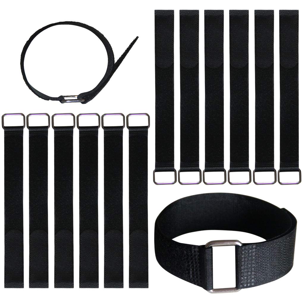 VIGAER 12 inch Reusable Fastening Cable Straps - Hook and Loop Fixing Straps - 12 Pack