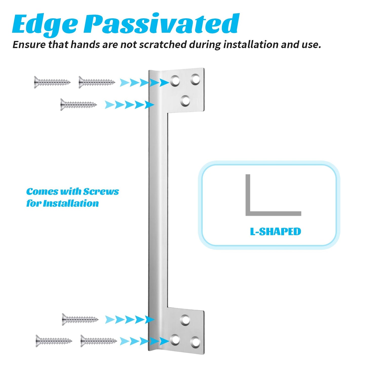 Blulu 2 Pcs Door Latch Guard Plate 7 Inch Outswing Angle Latch Protector Shield L Shaped Security Reinforcement Striker Plates to Block Access to Door Lock Deadbolt