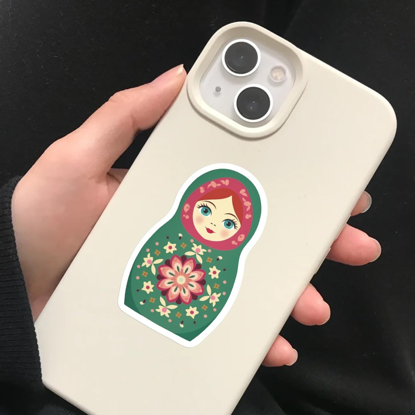 Aigemumy 50 PCS Russian Nesting Dolls Stickers Matryoshka Sticker Rerto Vinyl Decal for Journaling Laptop Scrapbook