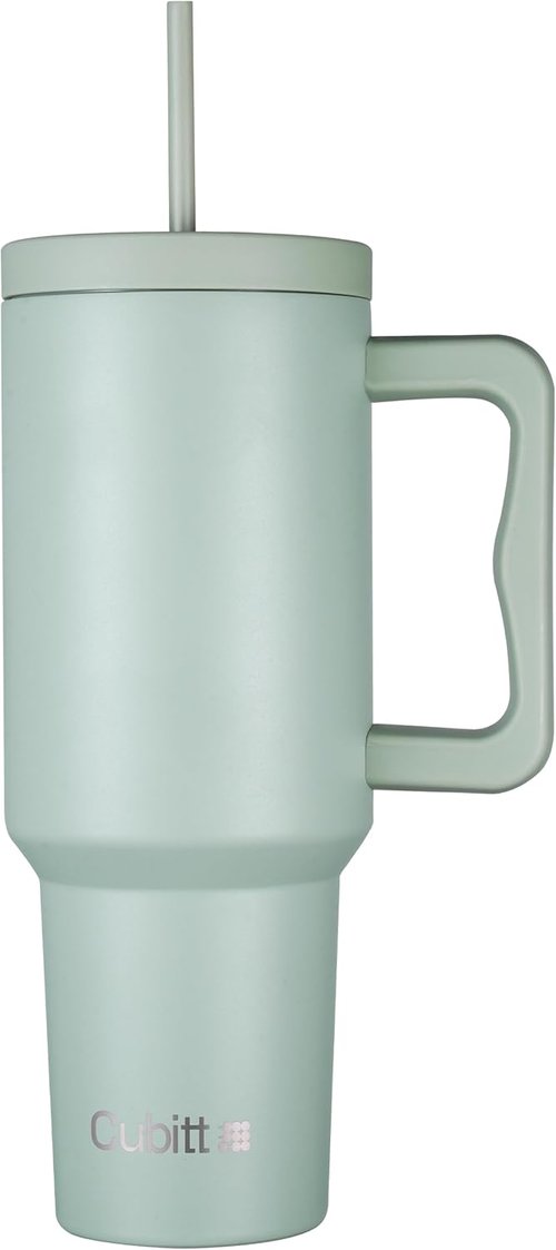Cubitt 40 oz Insulated Stainless Steel Tumbler - Handle & Straw Lid | Cupholder Friendly Design