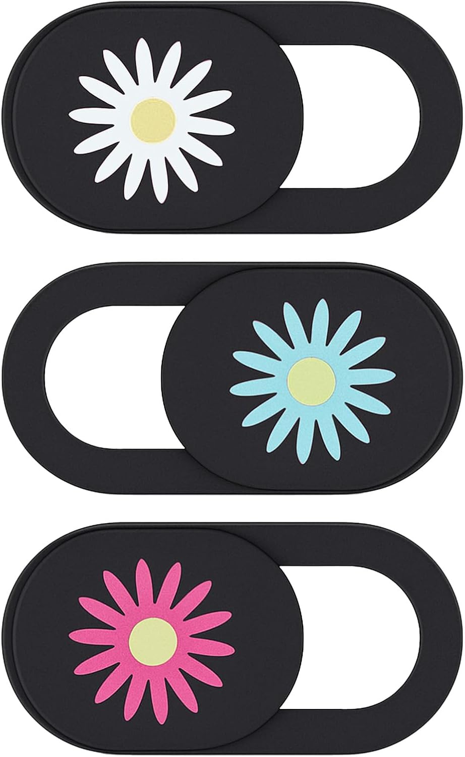 Styquenzer 0.7mm 3 Cute Thin Flower Laptop Camera Cover Slide, PCS Computer Camera Cover Slide, Protect Your Visual