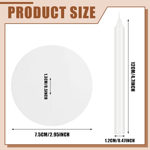 MTLEE Church Candles - 150 Set with Drip Protectors | Unscented White Pillar Candles for Vigil Services, 0.47" D x 4.72" H