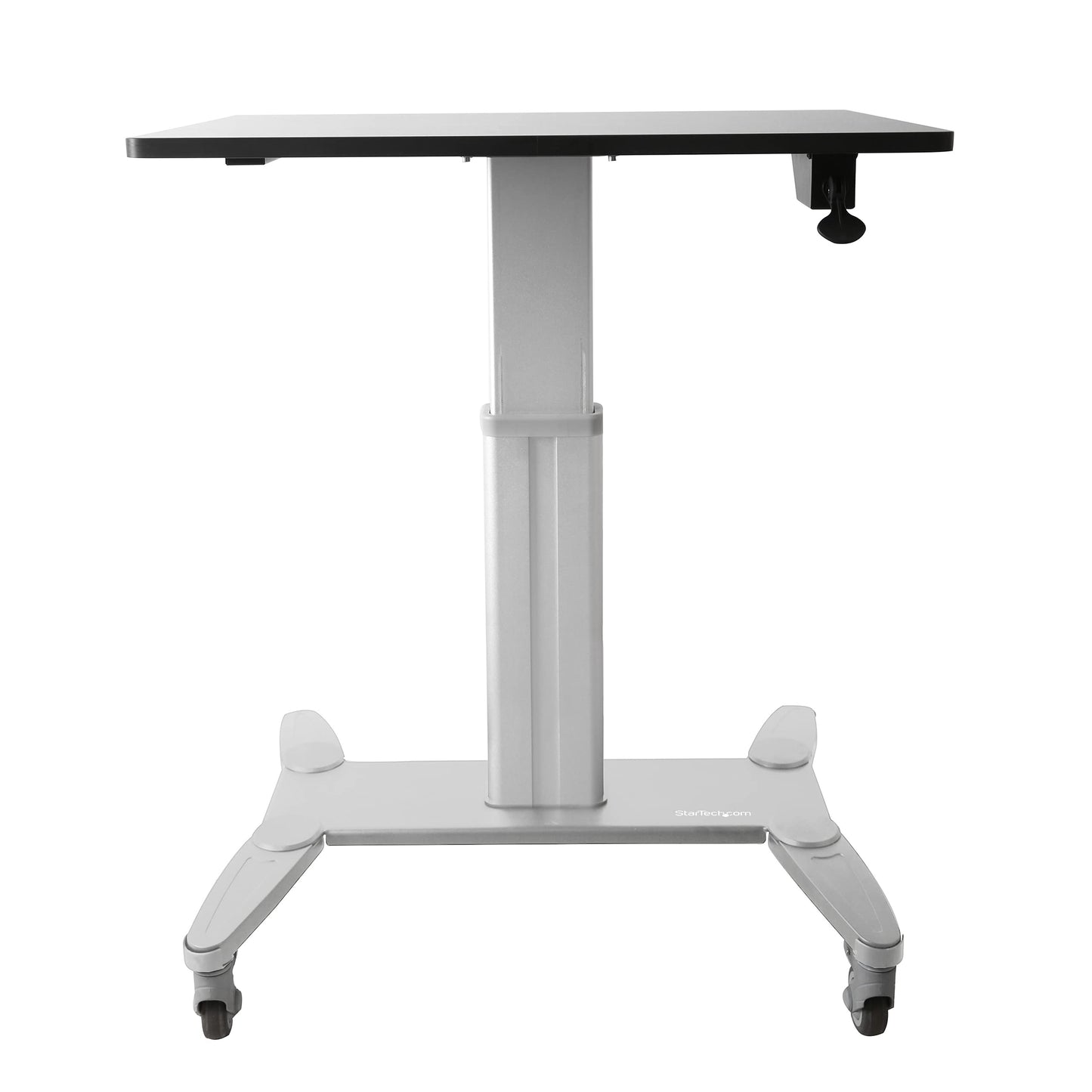 StarTech.com Mobile Standing Desk - Portable Sit Stand Ergonomic Height Adjustable Cart on Wheels - Rolling Computer/Laptop Workstation Table with Locking One-Touch Lift for Teacher/Student (STSCART)