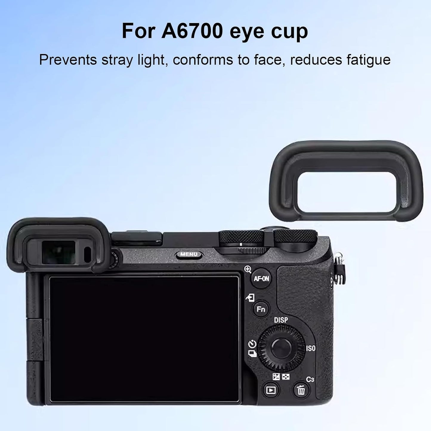 Denash A6700 Camera Eyecup Eyepiece Viewfinder,Professional Eyepiece Replacement,Camera Eyecup with Hot Shoe Cover