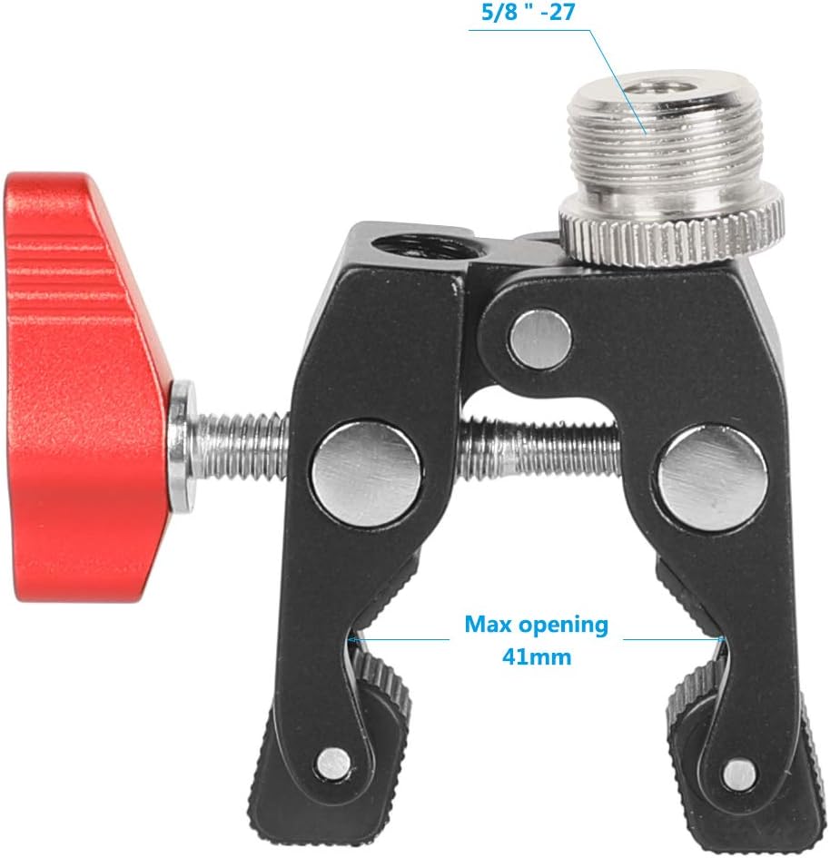 Kayulin 5/8-27 Super Crab Clamp with Screw Mount for Camera Mic Flash Light Accessories