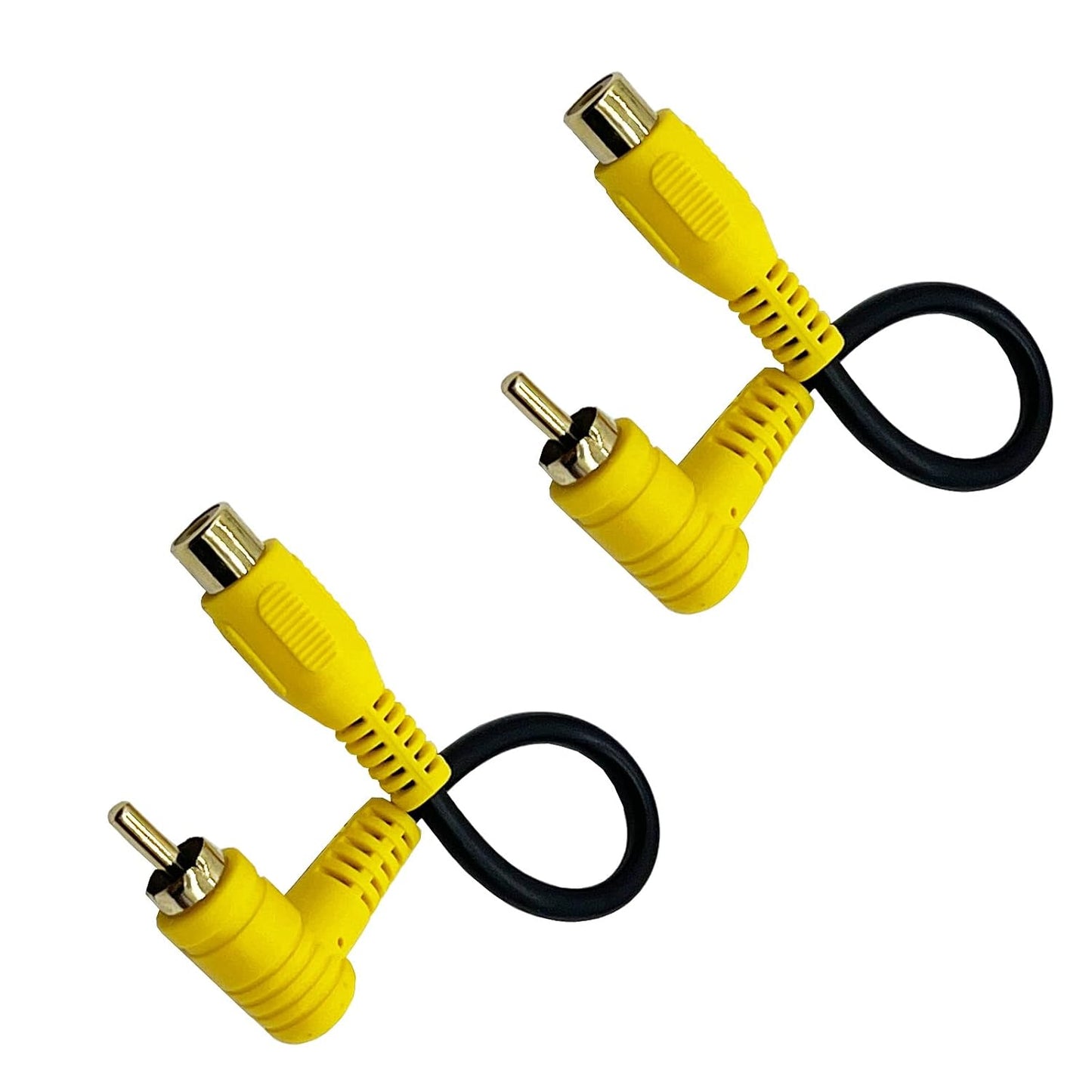 Elbow (15cm 2PCS) RCA Audio Cable Gold-Plated RCA line Lotus Male and Female Extension Lotus AV Video Cable Projector
