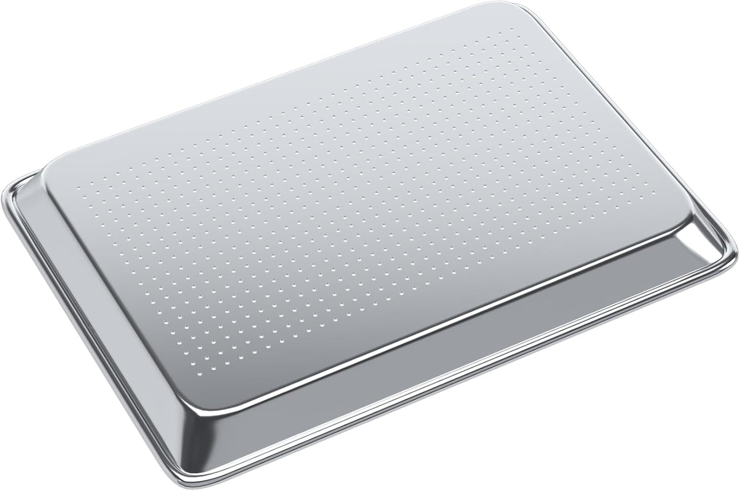 Skiennix 19 Gauge Half Size Perforated Aluminum Bun Sheet Pan - 13 in. x 18 in. for Even Baking