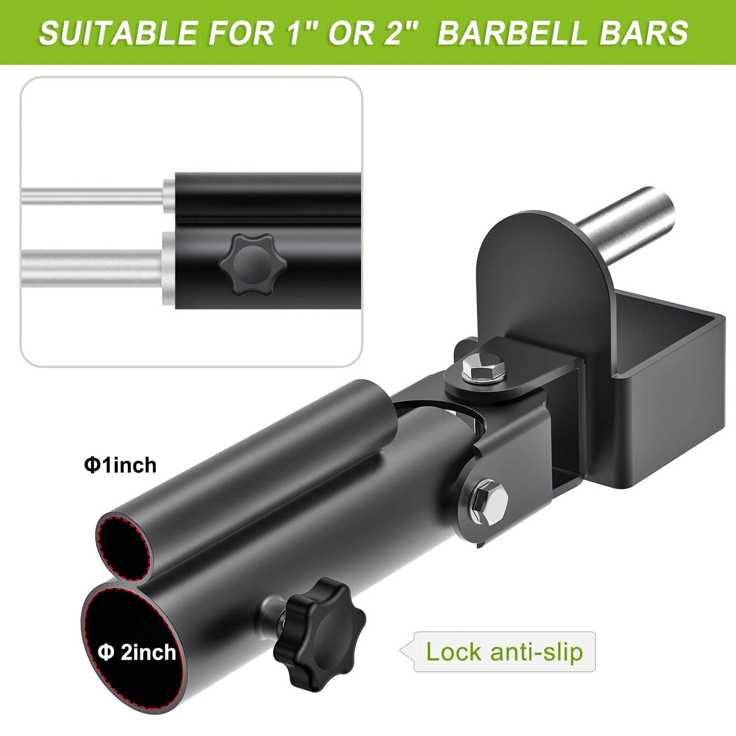 SELEWARE T Bar Row Landmine Attachment for 3" x 3" Power Rack with 5/8" or 1" Hole - Versatile Fit for 1" Standard Bar and 2" Olympic Bars, Free Swivel Heavy Duty Structure
