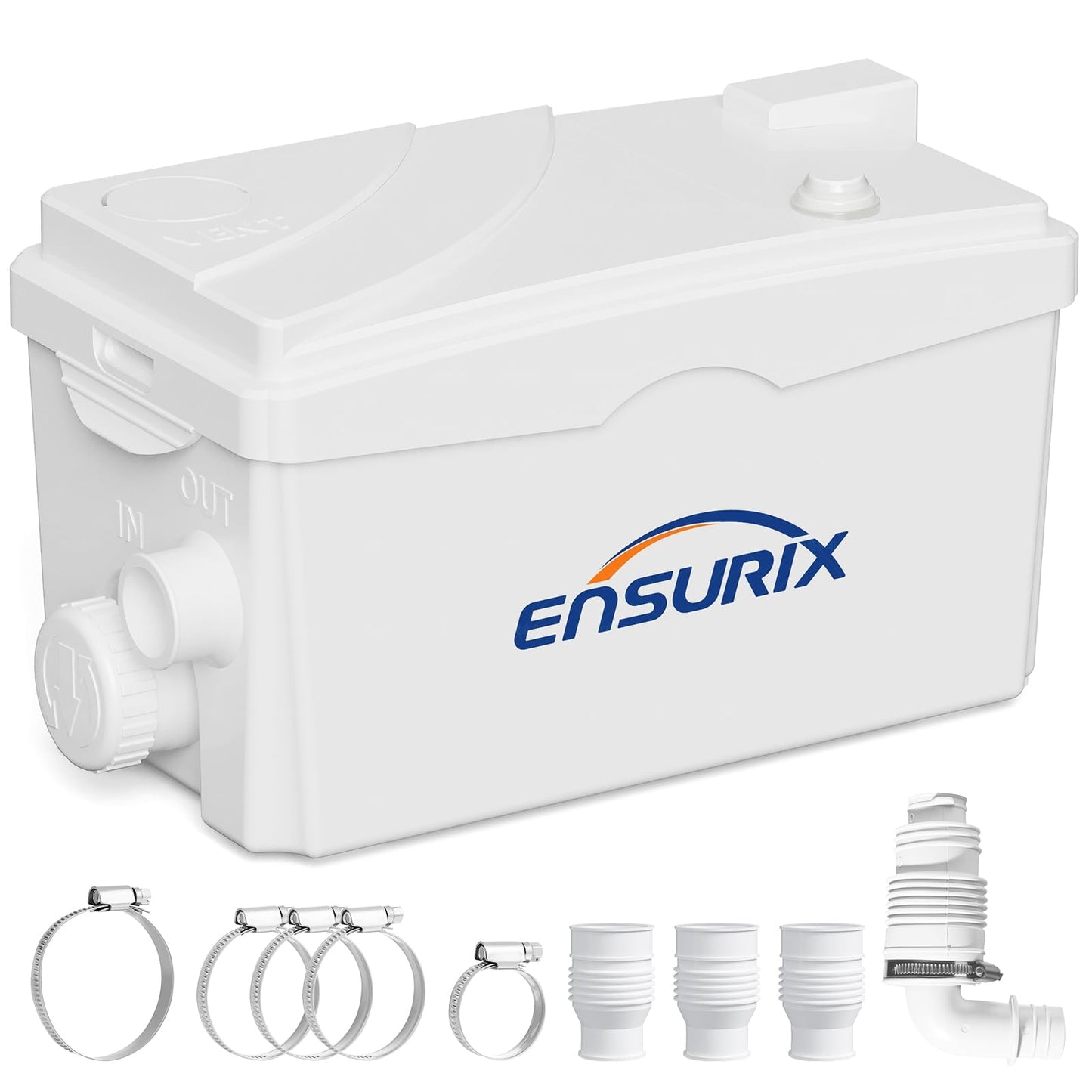 Utility Sink Pump, 1600 GPH Drain System 500 W Under-Basin Gray Water Unit for Laundry & Kitchen, 23 FT Lift Sink Pump with Check Valve & Odor Filter