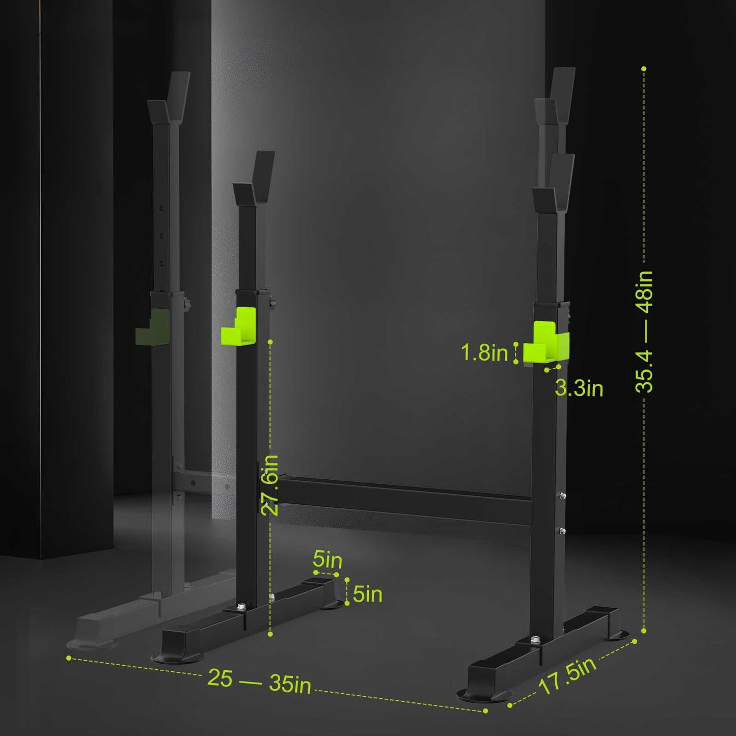 FitinOne Squat Rack, Height-Adjustable Dumbbell Rack for Home Gym, Multi-Function Barbell Rack, Portable Strength Training Dumbbell Rack, Home Gym Power Station for Home