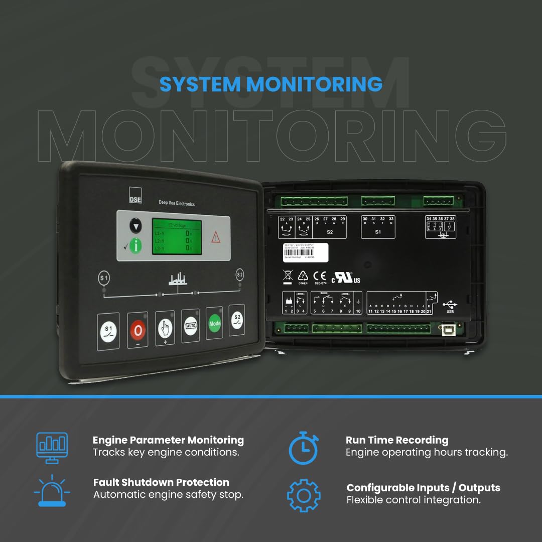 Thunder Parts DSE334 Original - Made in UK | Auto Transfer Switch | DSE0334-01 Monitors Voltage/Frequency of AC Supply from 2 Different Sources | 12/24