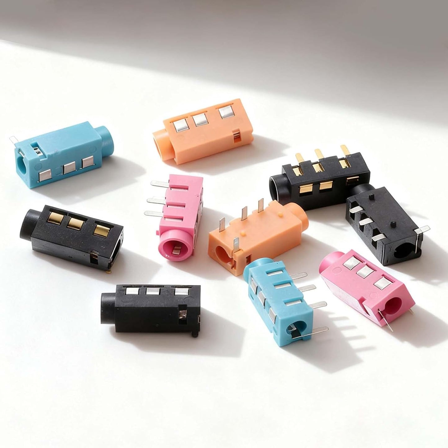 12Pcs 1/8" 3.5mm 4 PJ-320A MP3/MP4 uxcell Stereo Jack Socket, Pin PCB Mount Female Socket Headphone Audio Connector