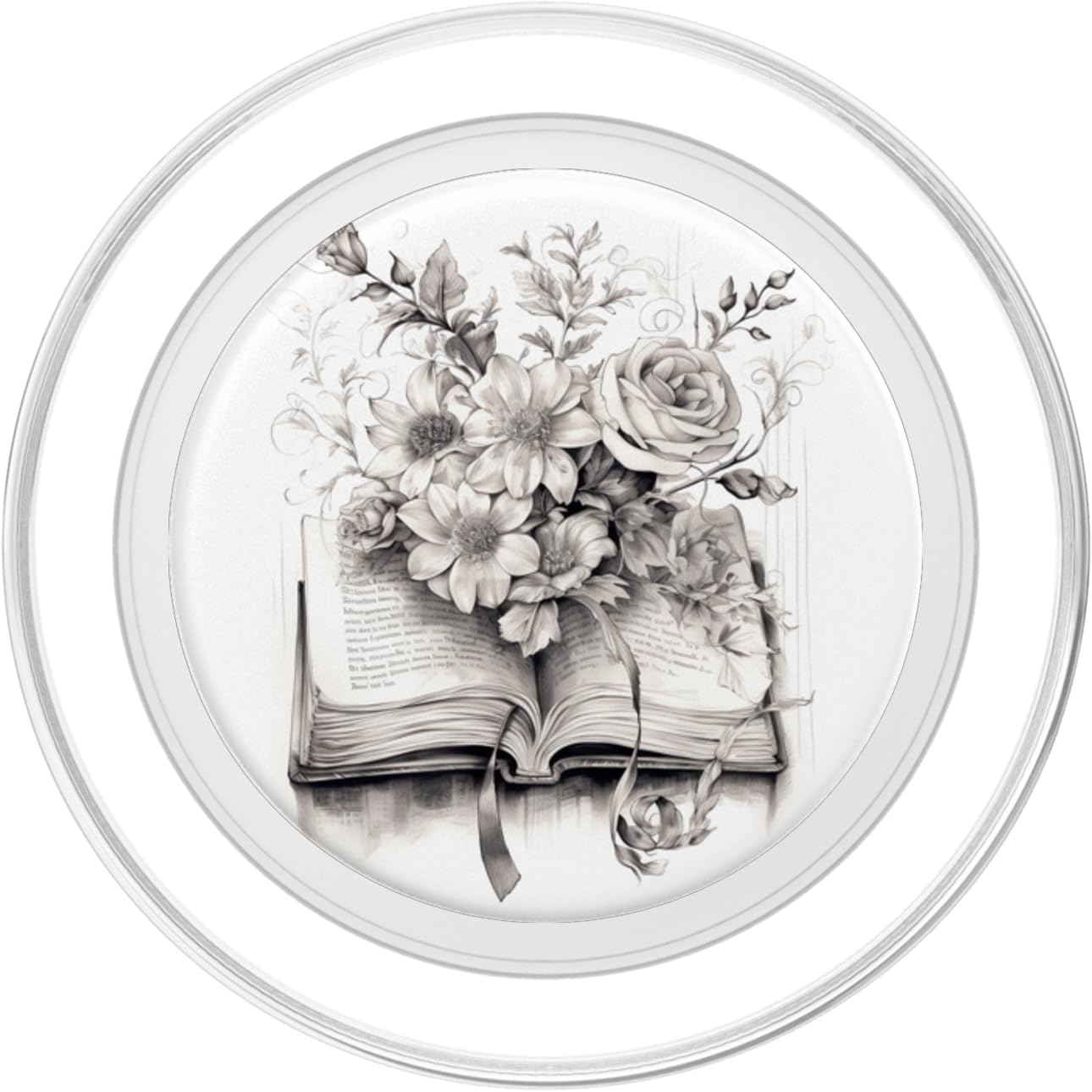 Cute Book Lover Reading Bookworm Botanical Books and Flowers Reading Book Lover Floral PopSockets MagSafe PopGrip