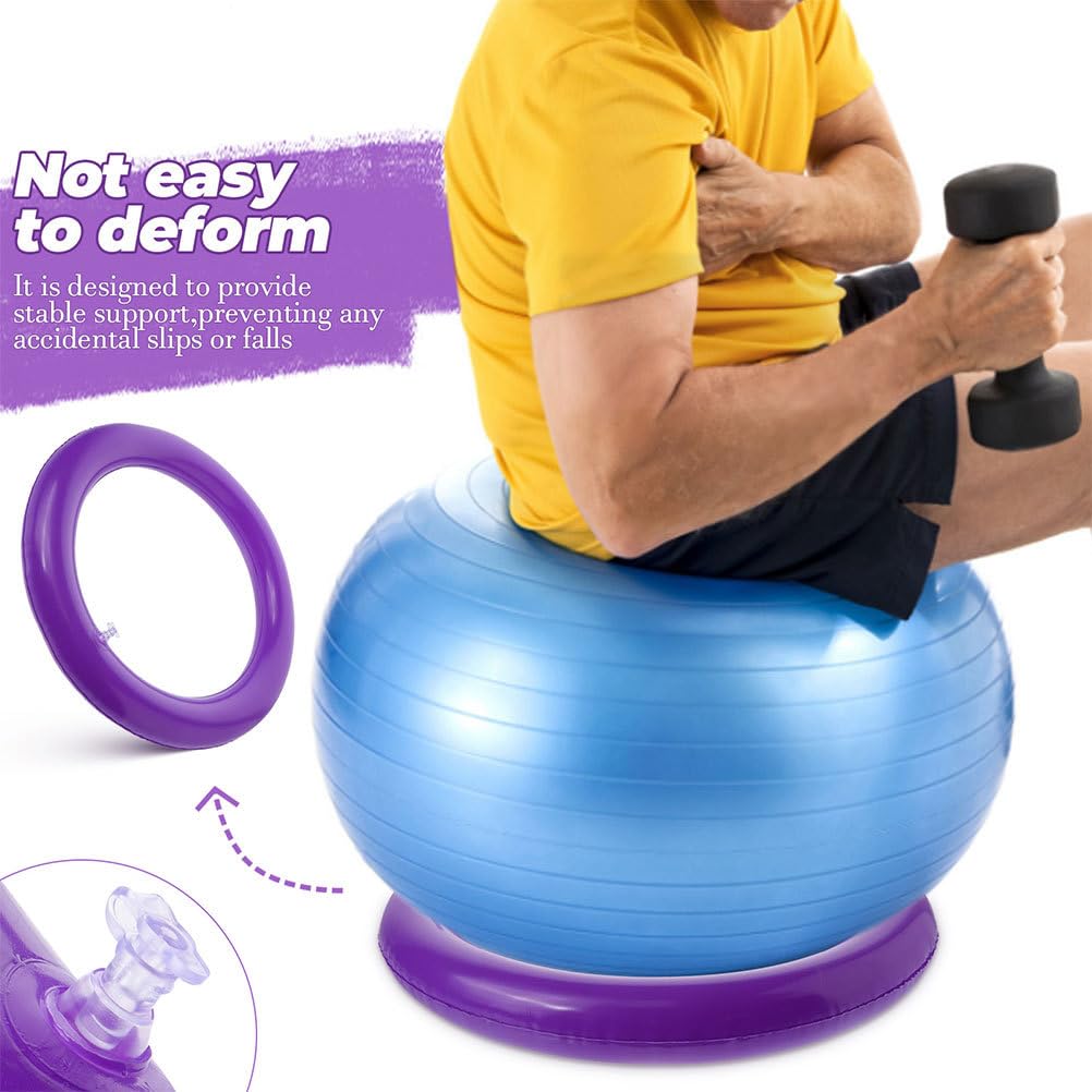 GOOHOCHY Inflatable Yoga Ball Stand 16.53X16.53X2.36In Anti Slip Fitness Ball Base Holder for Stability Gym Exercise Support