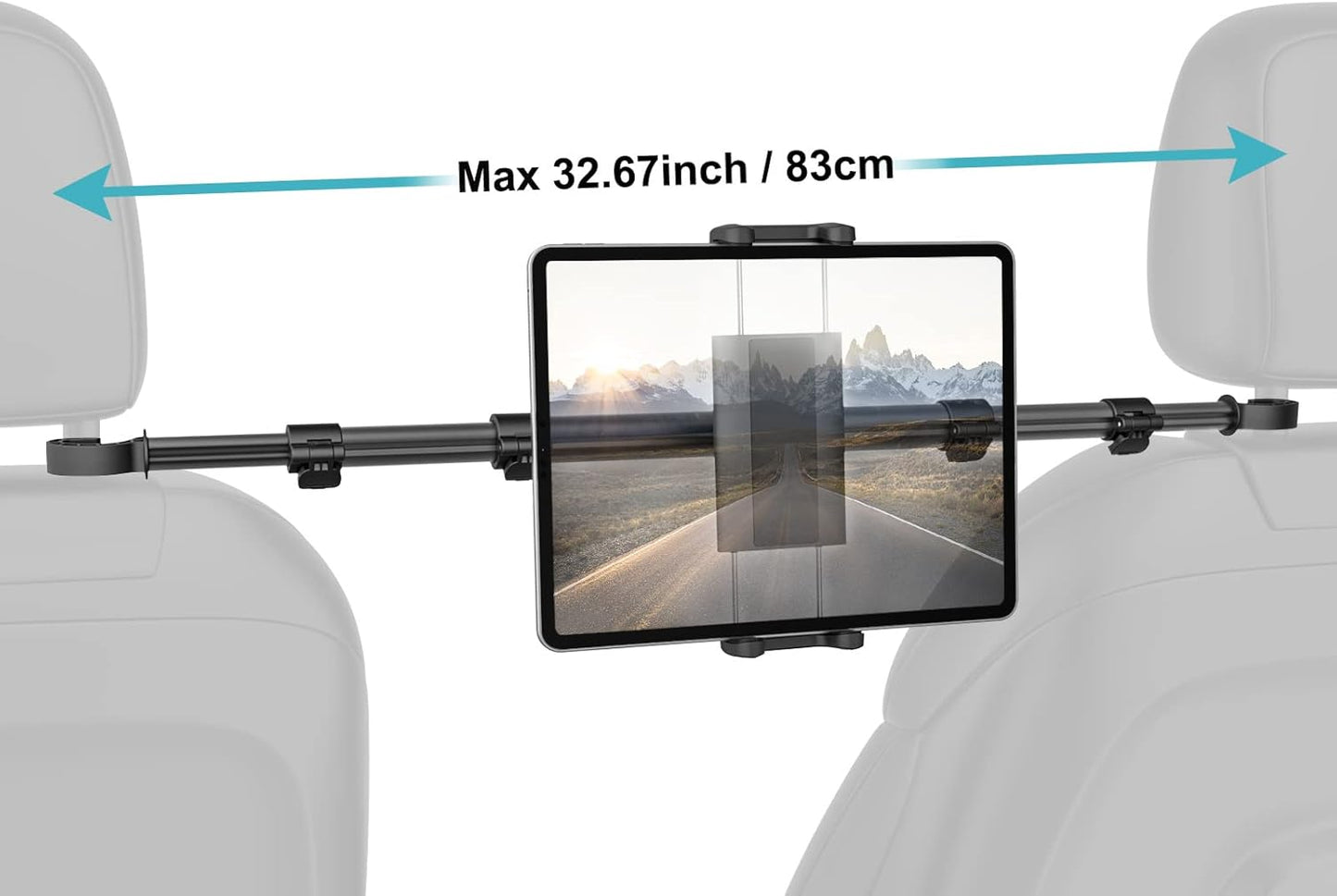 Dosvsi 32.67 inch 12.9 13 4-13" Car Headrest Tablet Holder, [Stretchable Arm] Between Seat Tablet Mount for Car