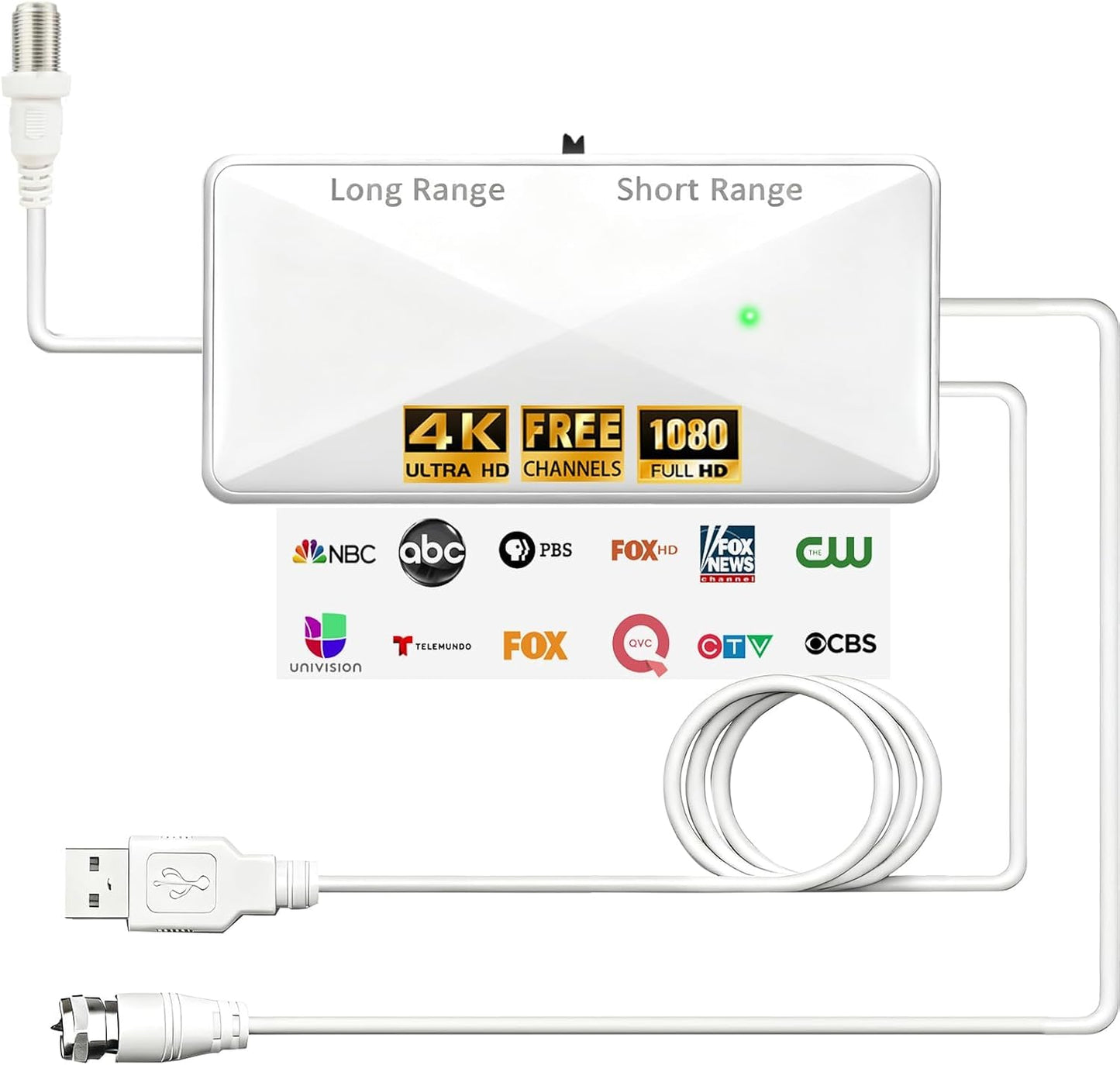 CSUXYD 25DB 2026 (WHITE1) TV Antenna Amplifier Signal Booster, High Gain Powerful Antenna Booster for TV Antennas