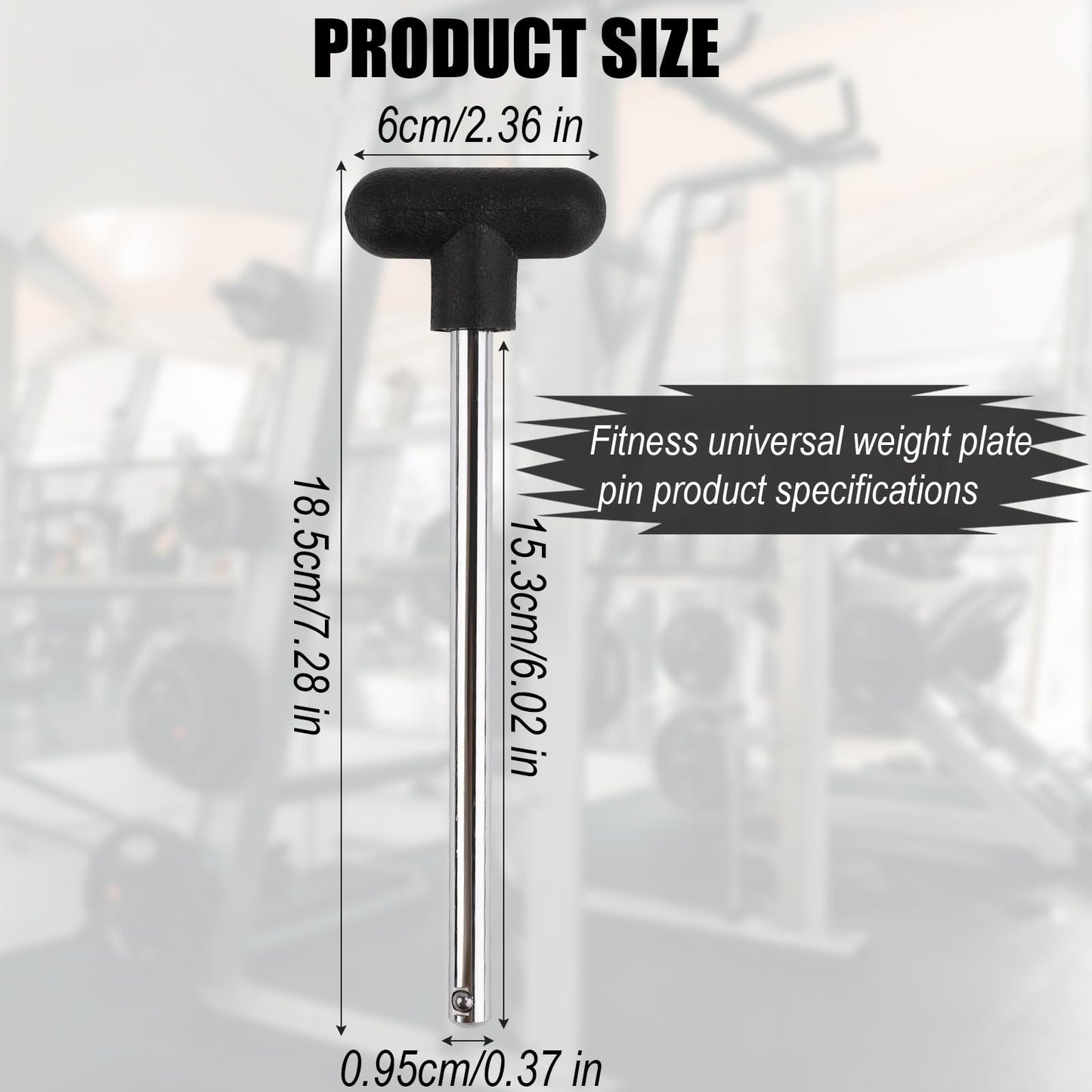 NQEUEPN Weight Stack Pin, 3/8 Inch Diameter 6 Inch Locking Heavy Duty Universal Weight Selector Pin for Home Gym Exercise Machine Accessories