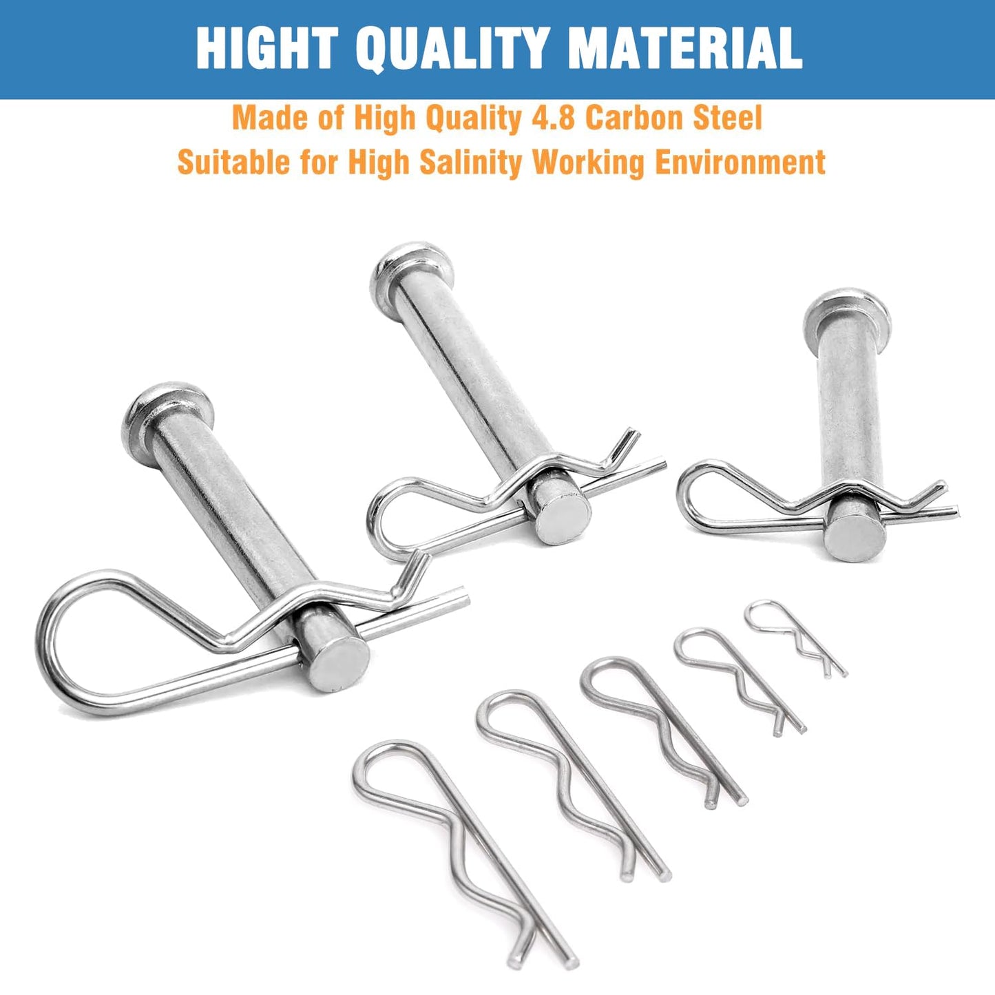 16 Pcs Heavy Duty Cotter Pins,Hitch Pins Clip R Clips Spring Retaining Wire Hair Pins Kotter Pin Strong Spring Tension Large Hardware Pins for Trailer Tractors Mower Carts Truck Pin Clip M3x60mm