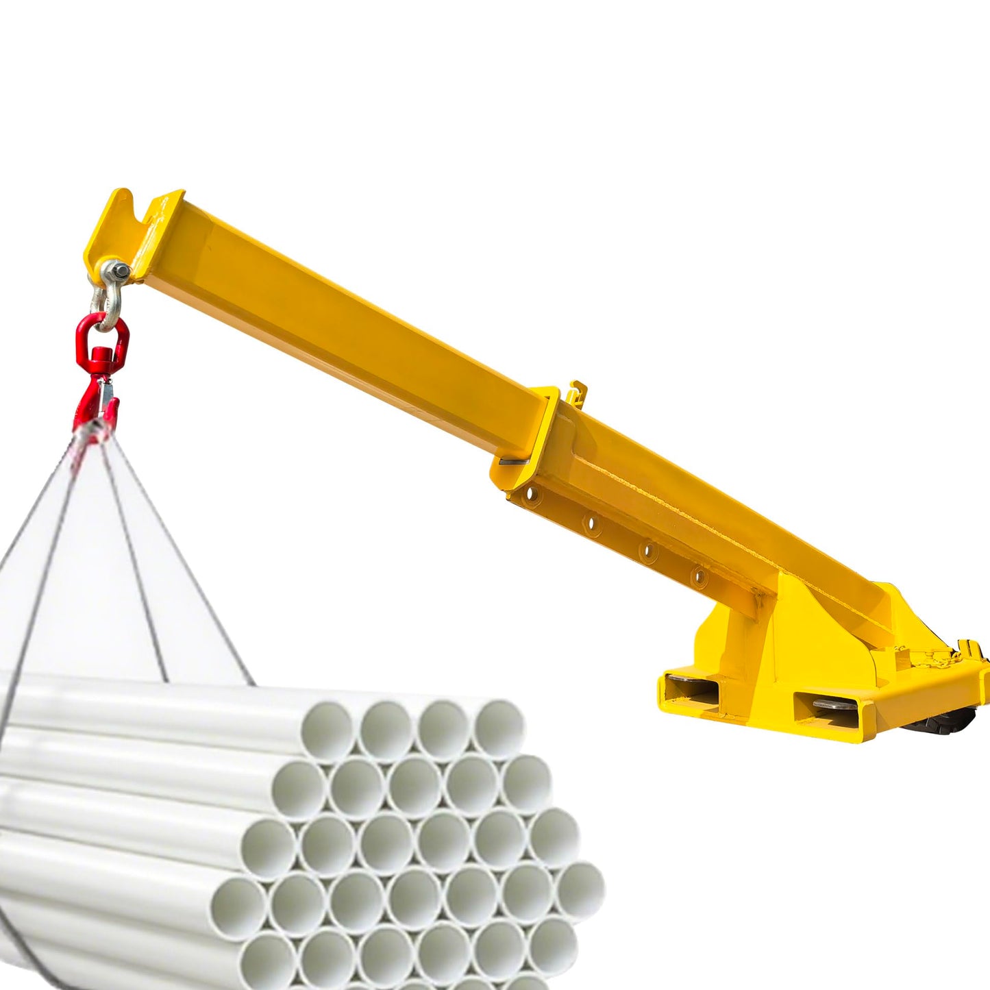 INTSUPERMAI Forklift Mobile Crane 11000lbs/5T Capacity Adjustable Forklift Jib Boom Crane Max 94.5" Telescopic Arm with Truss Hoist Jib Boom and Hook for Warehouses Factories Workshops