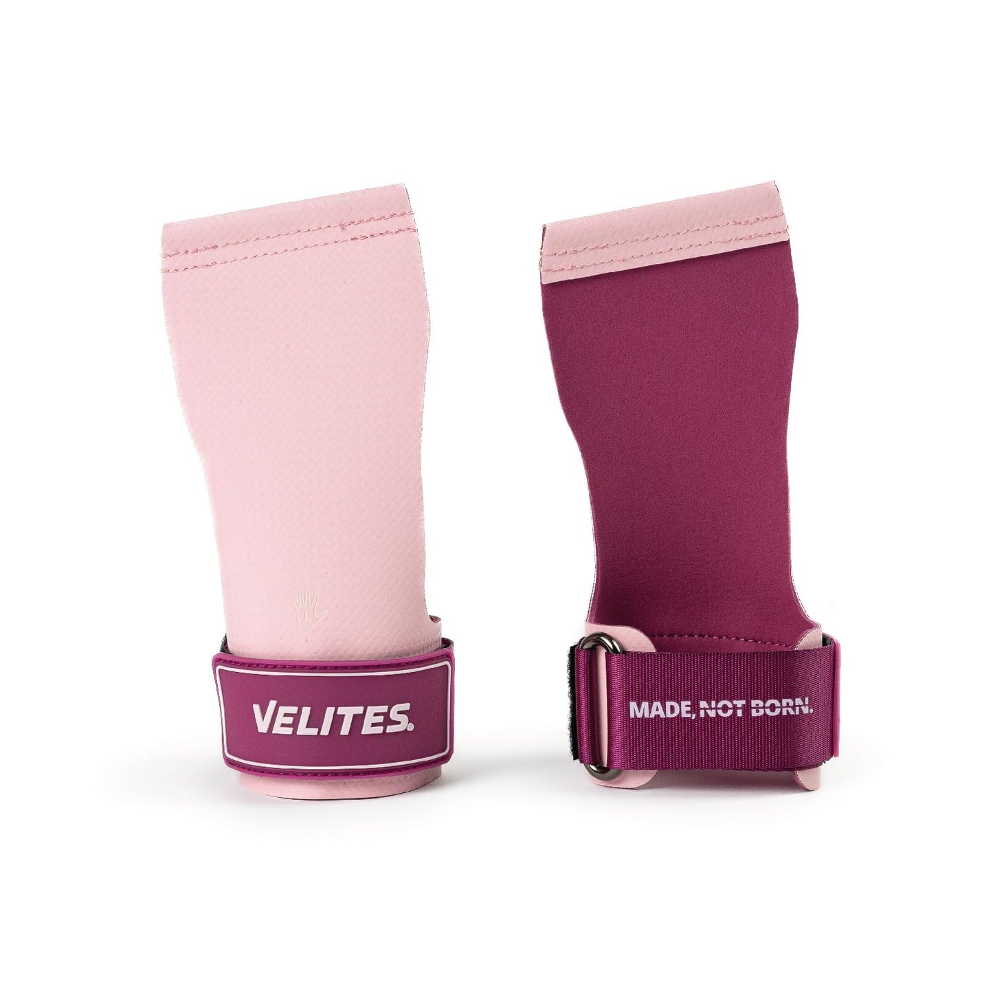 Velites - Official Crossfit® Games Quad Ultra Grips - Size L Color Pink - No Chalk and Smooth Bars - Wristbands and Carry Bag Included - Pull-ups, Muscle-ups and Toes to bar