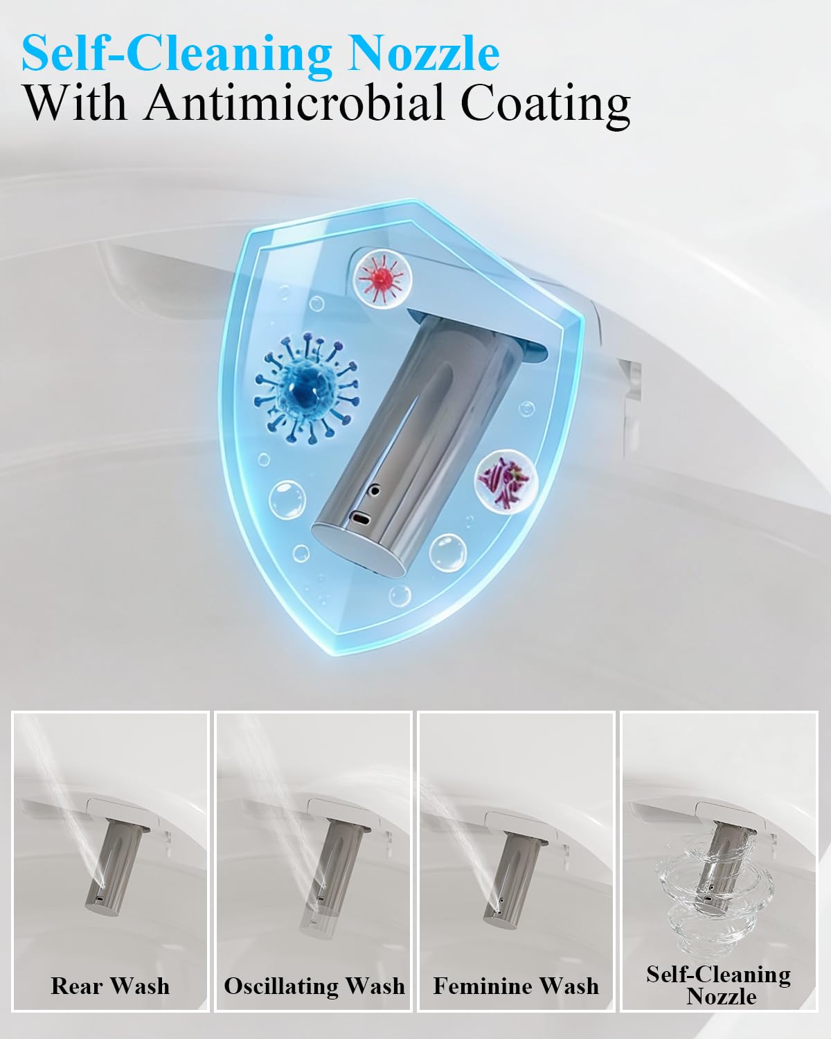 TOTTE Smart Toilet with Bidet Built-in, Auto Open/Close Lid, One Piece Elongated Toilet with Instant Warm Water & Warm Air Dryer, Self-Cleaning Technology, Night Light, Tankless Toilet, ECO Mode