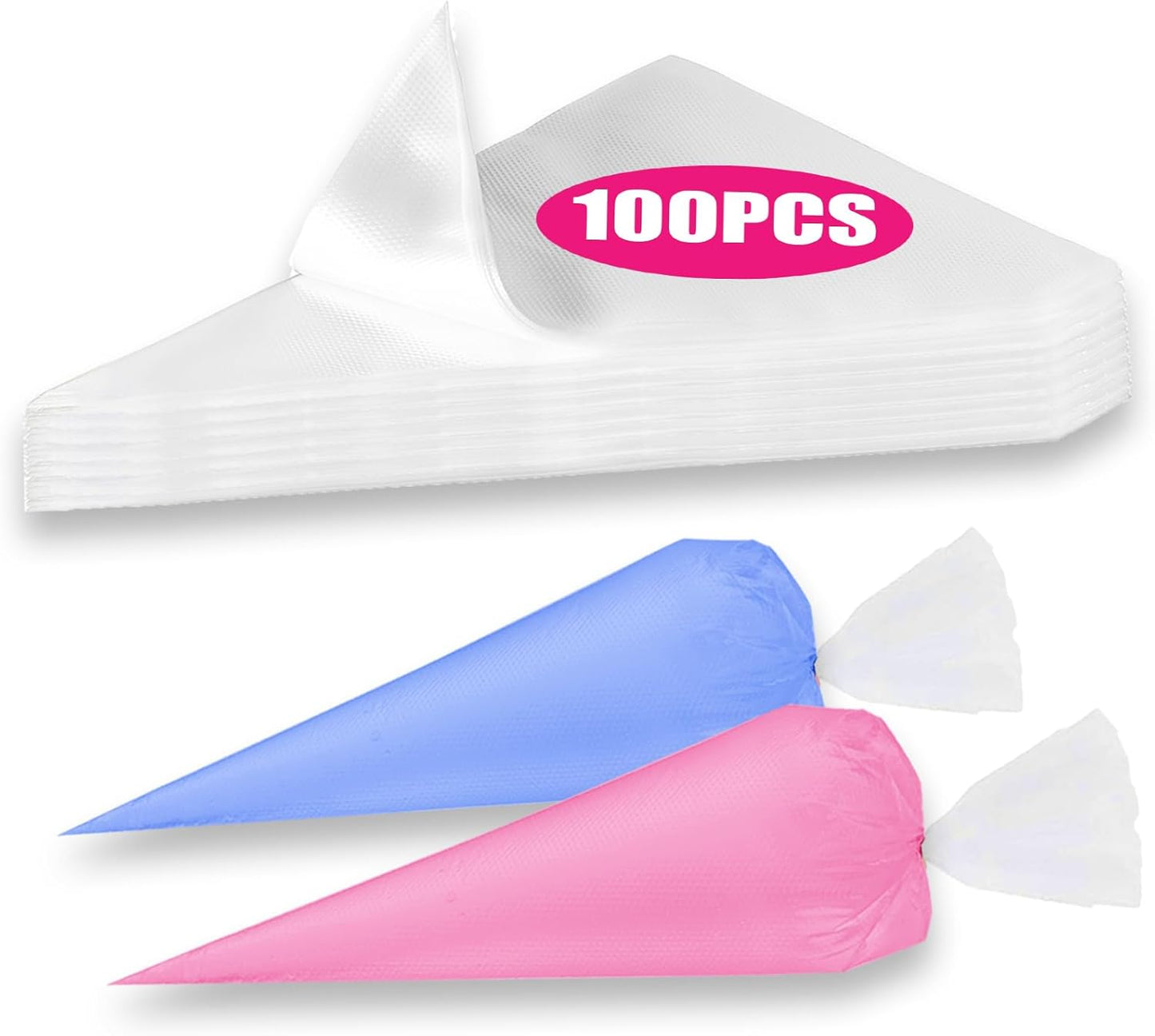 Skiennix Piping Bags - 18 Inch Disposable Pastry Bags | 100 Pack for Cake & Cookie Decorating