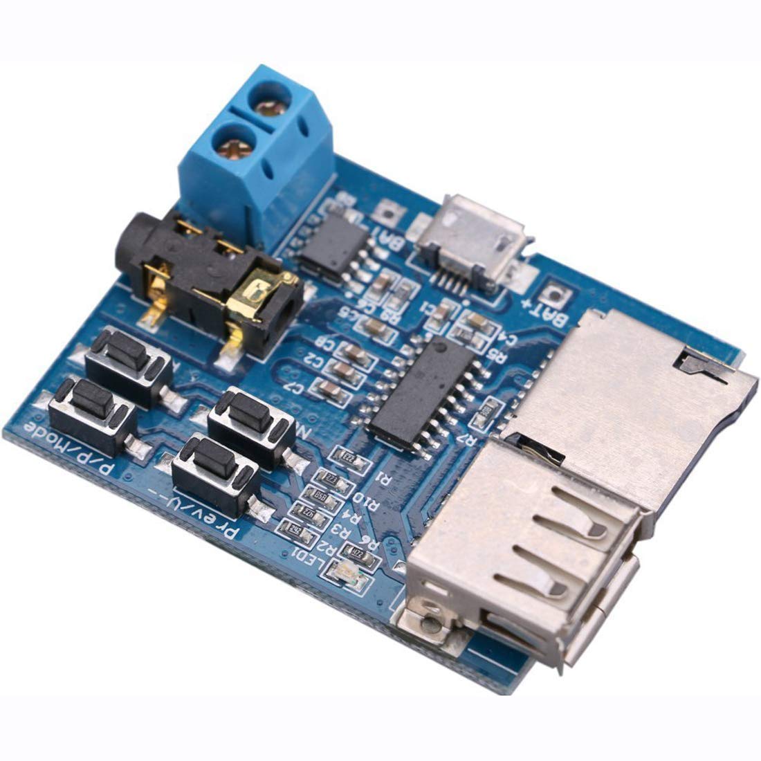 MP3 5V HiLetgo TF Card U Disk Play Decoder Player Module with Audio Amplifier Audio Decoding Player Module Micro USB